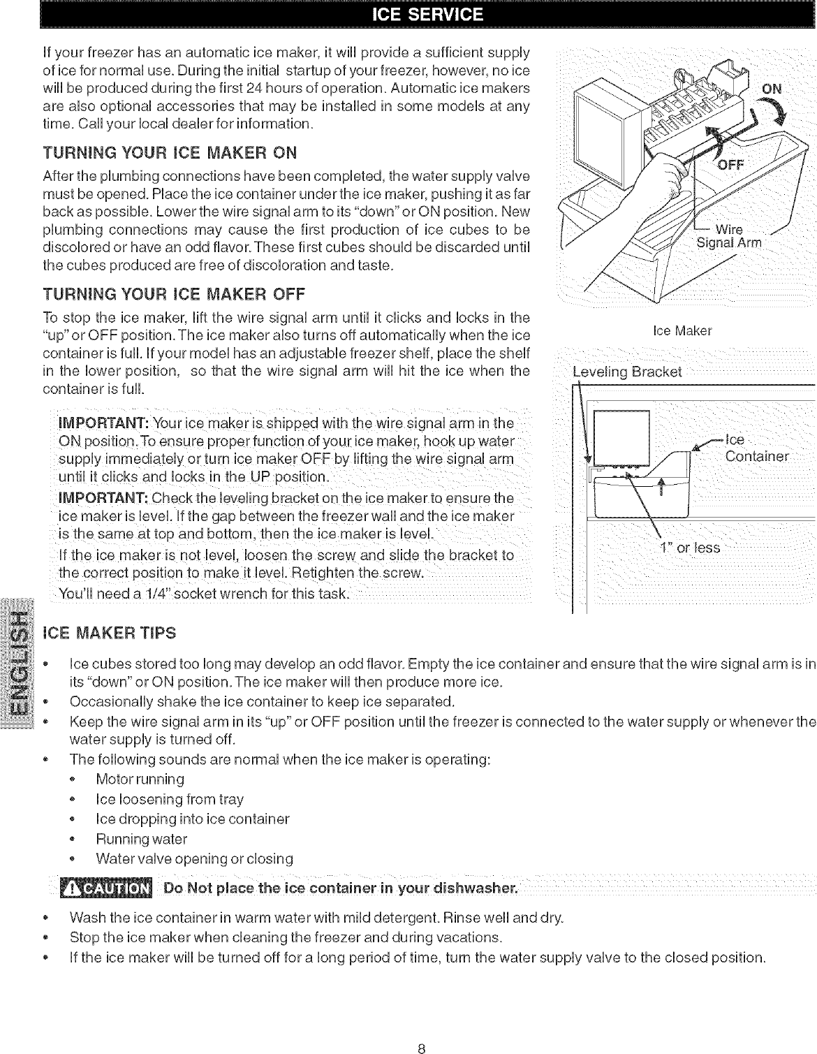 Page 8 of 12 - KENMORE  ELITE Upright Freezer Manual L0504504