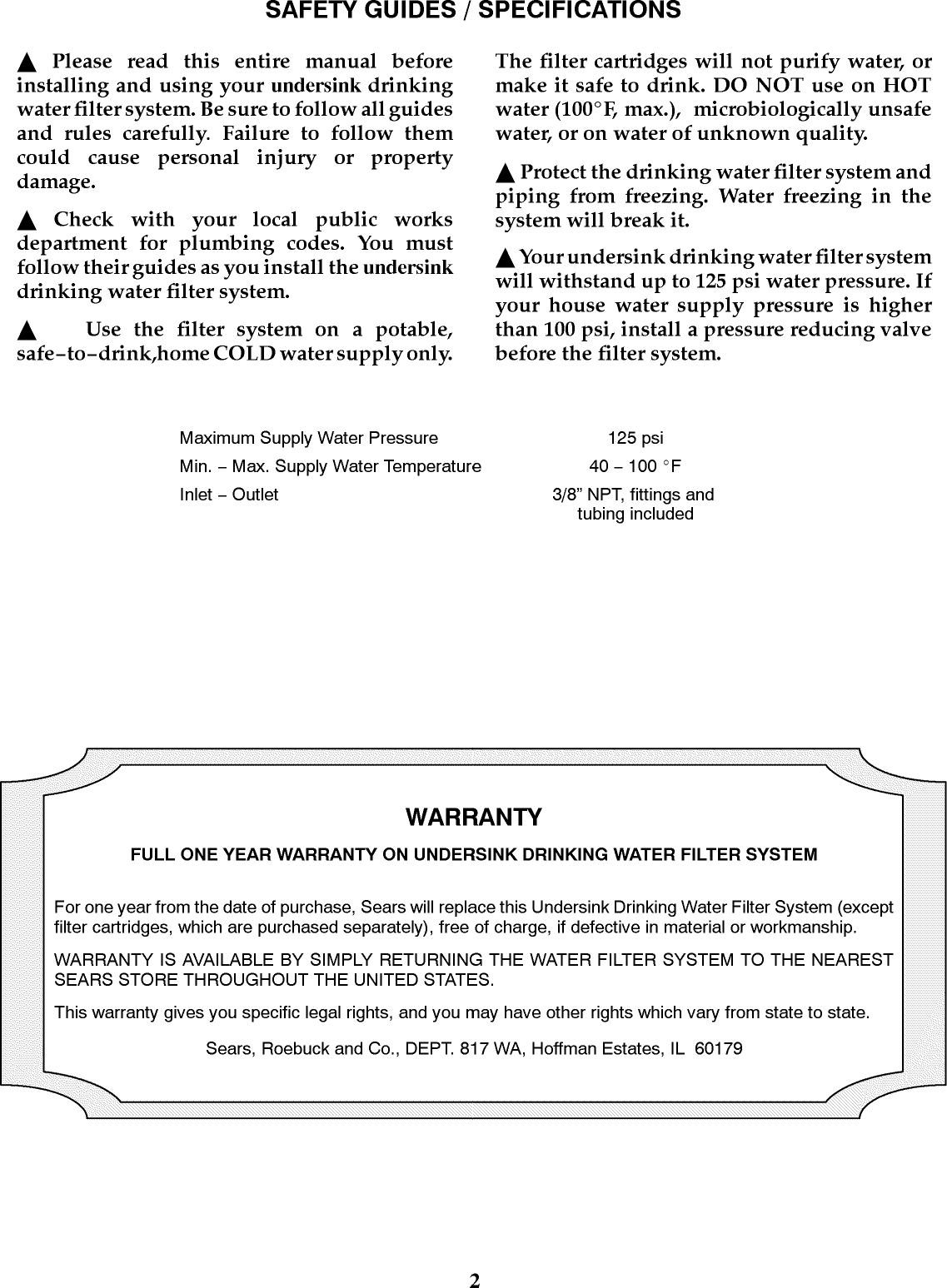 Page 2 of 12 - KENMORE  Water Filter Manual L0807617