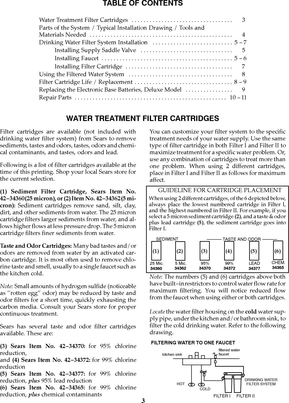 Page 3 of 12 - KENMORE  Water Filter Manual L0807617