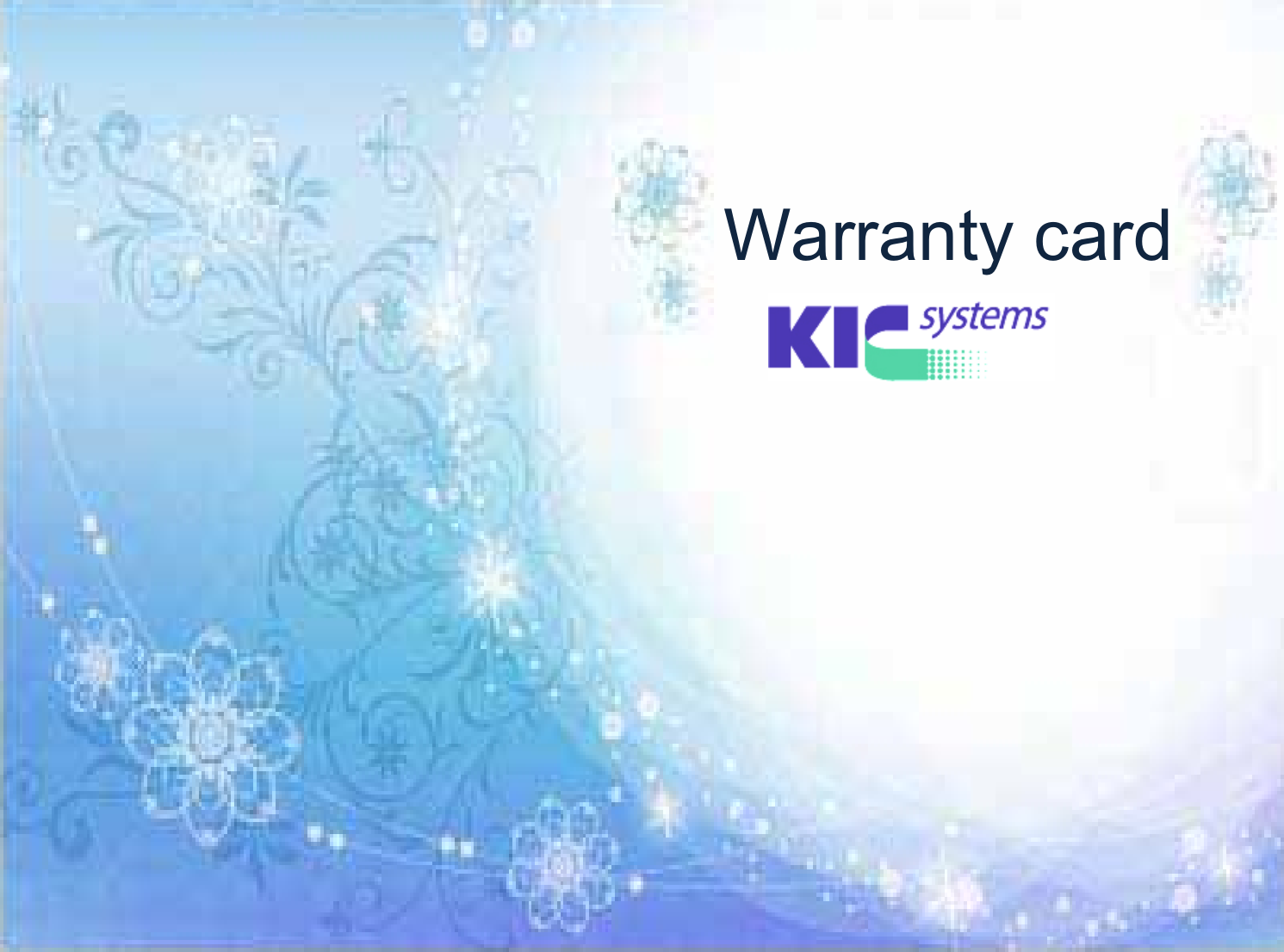 Warranty card 
