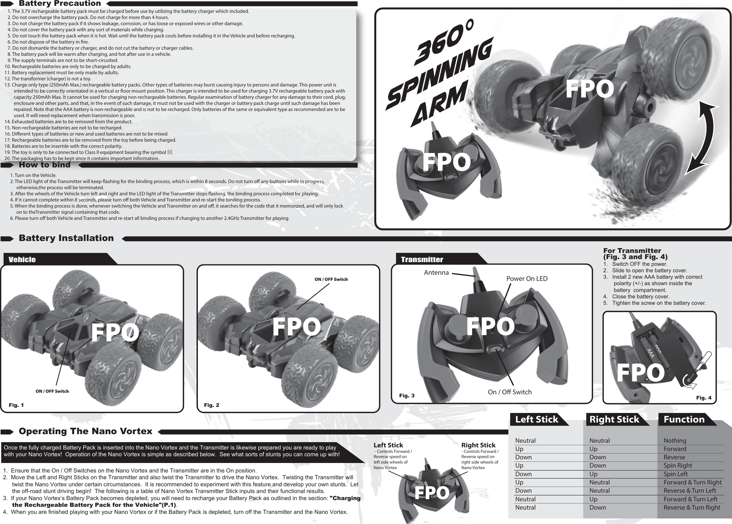 Page 2 of KIDZTECH TOYS 8454117-24GTX RC Nano Vortex User Manual 84541 Nano Vortex IM 20170426 A01