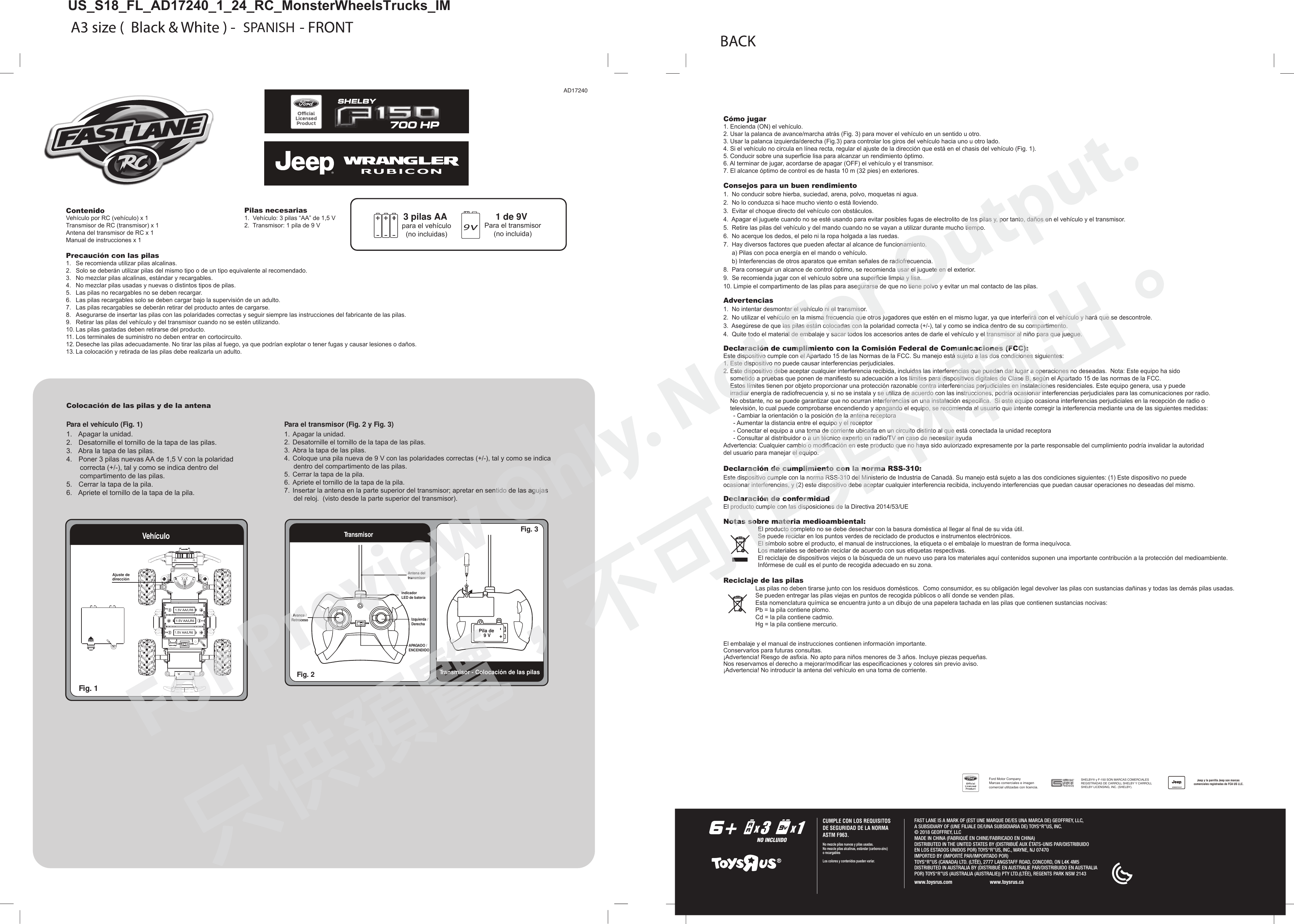 Page 3 of KIDZTECH TOYS AD17240-27MTX FL 1/24 RC Monster Wheels Trucks User Manual 