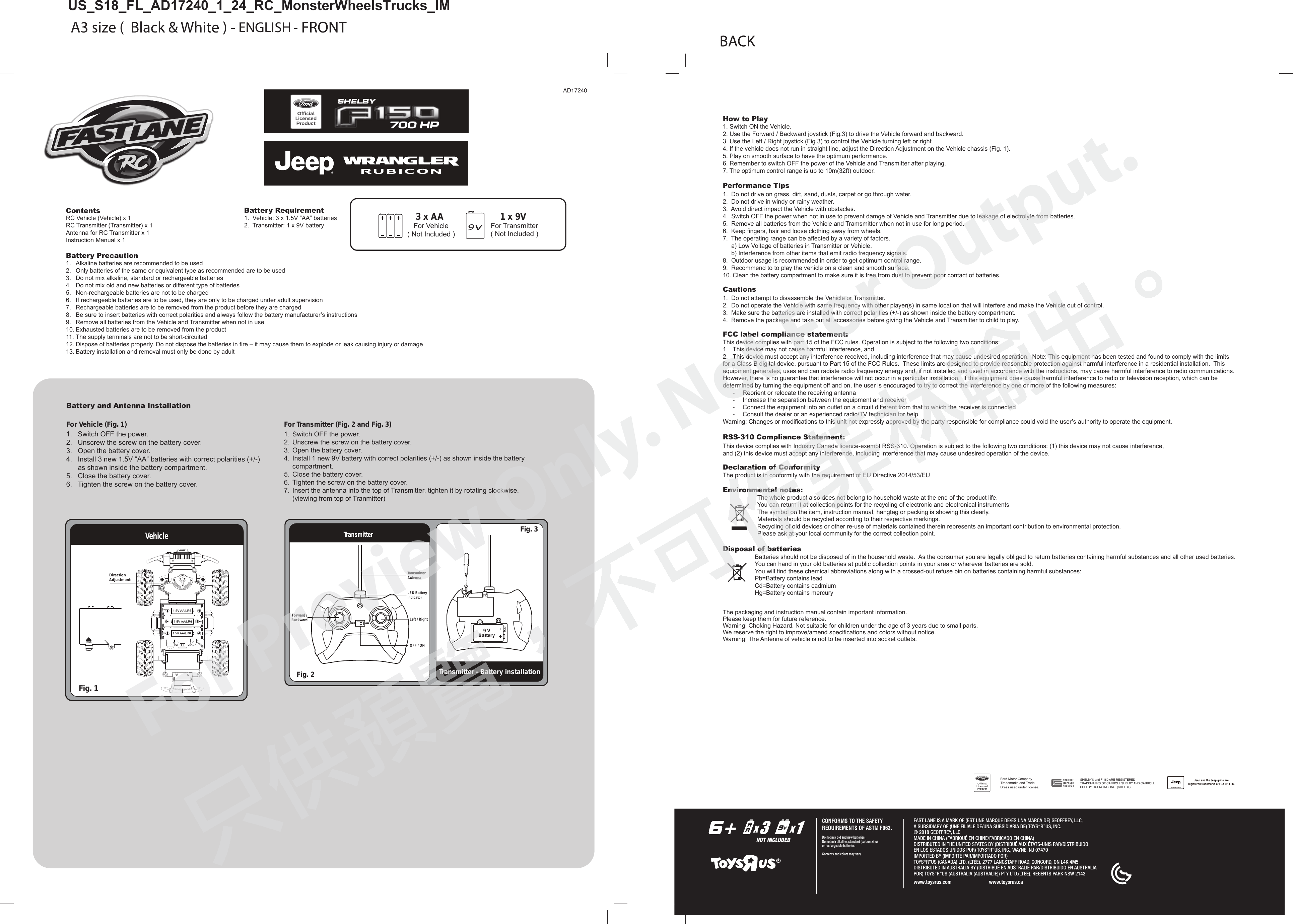 Page 1 of KIDZTECH TOYS AD17240-49MRX FL 1/24 RC Monster Wheels Trucks User Manual 