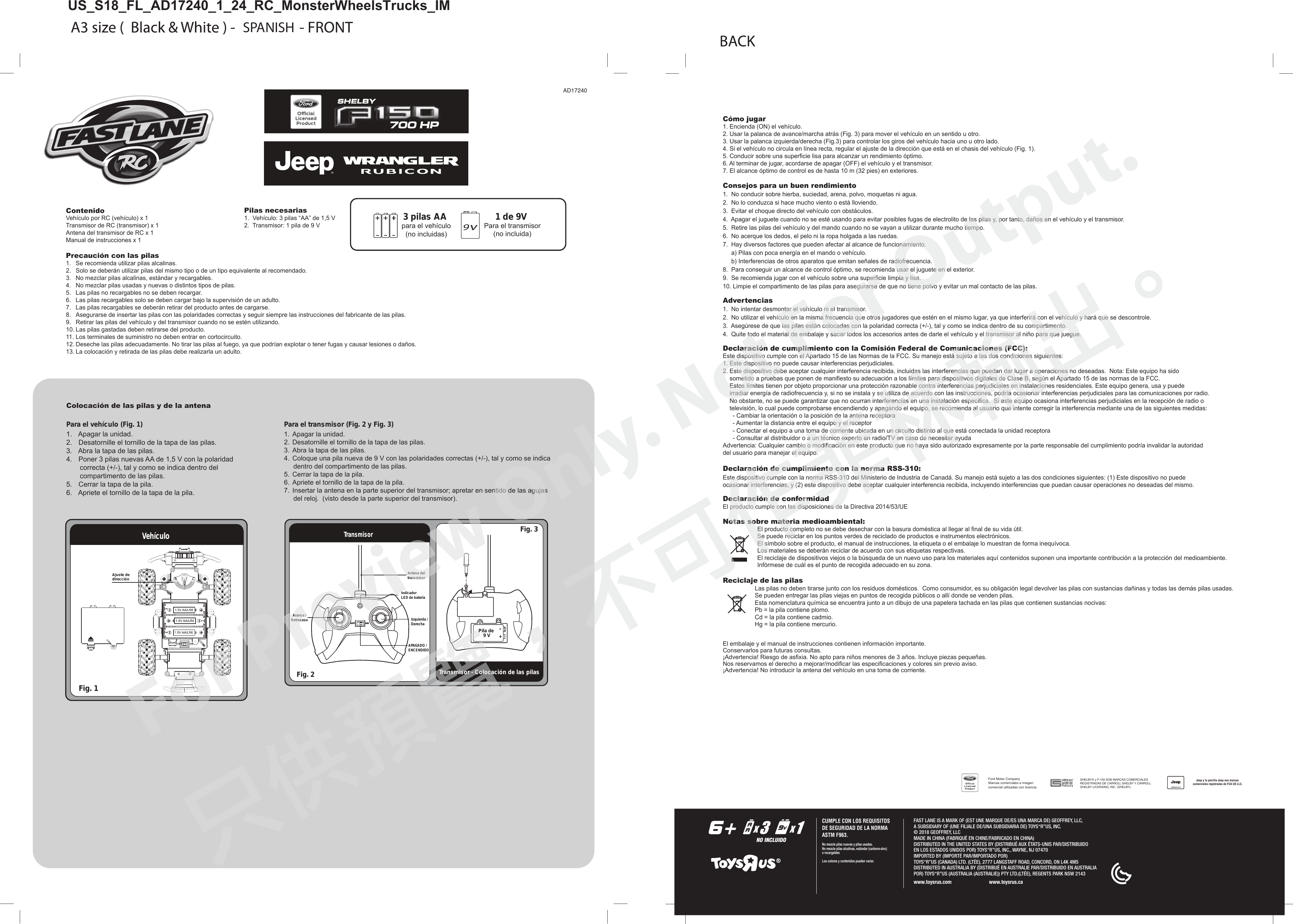 Page 3 of KIDZTECH TOYS AD17240-49MRX FL 1/24 RC Monster Wheels Trucks User Manual 