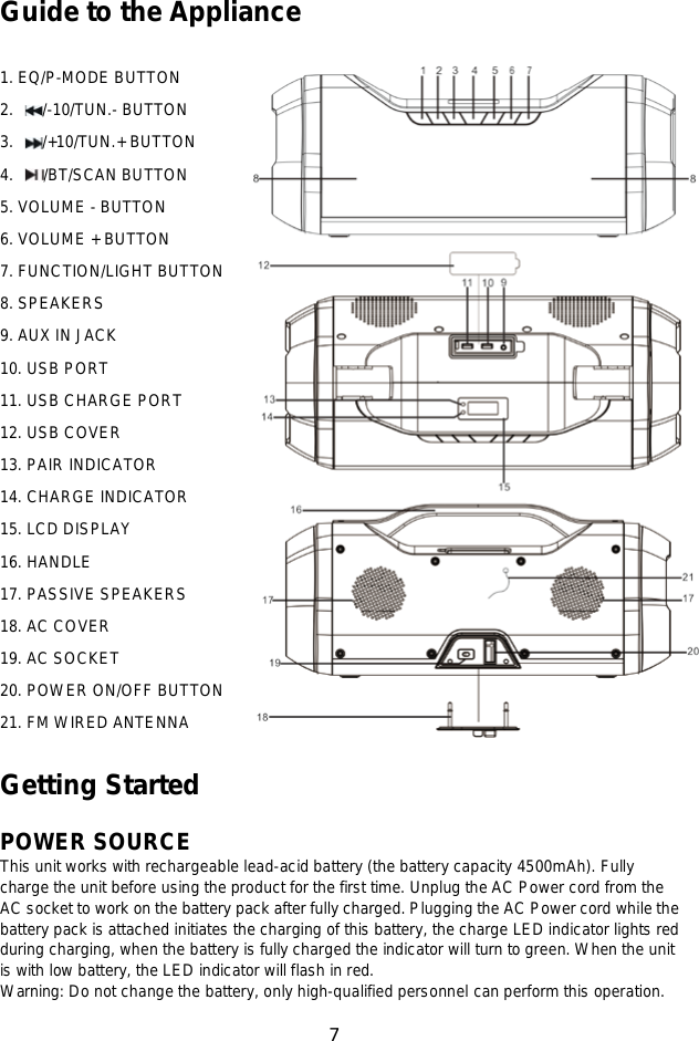 Page 8 of KING PROFIT 668 PORTABLE BLUETOOTH SPEAKER User Manual STEREO RADIO
