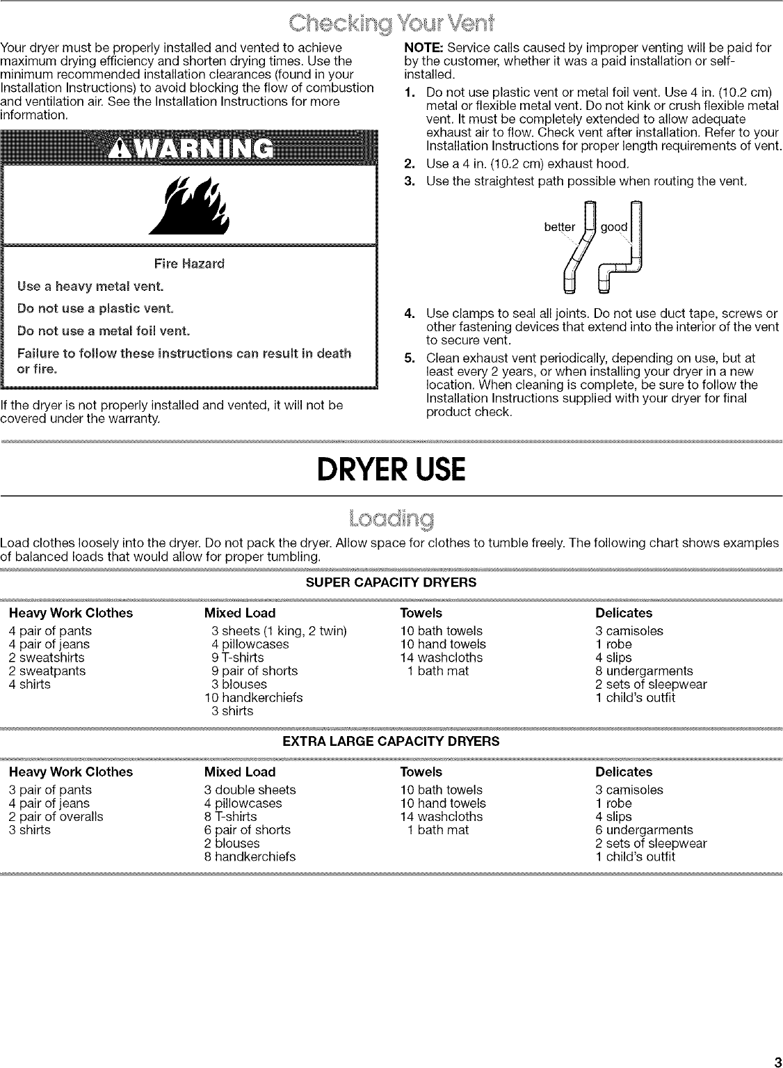 Page 3 of 8 - KIRKLAND  Residential Dryer Manual L0412423