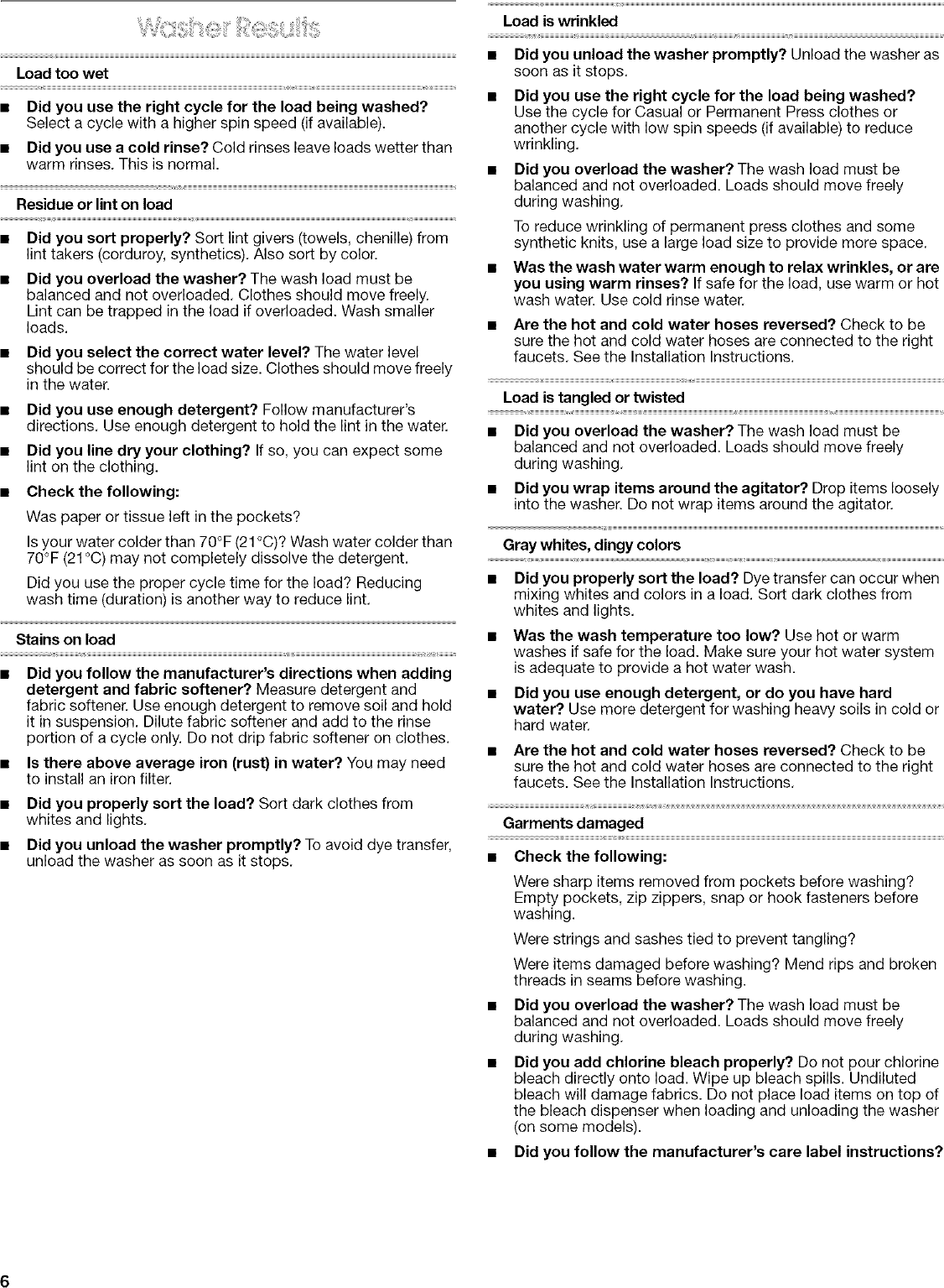 Page 6 of 8 - KIRKLAND  Residential Washers Manual L0412424