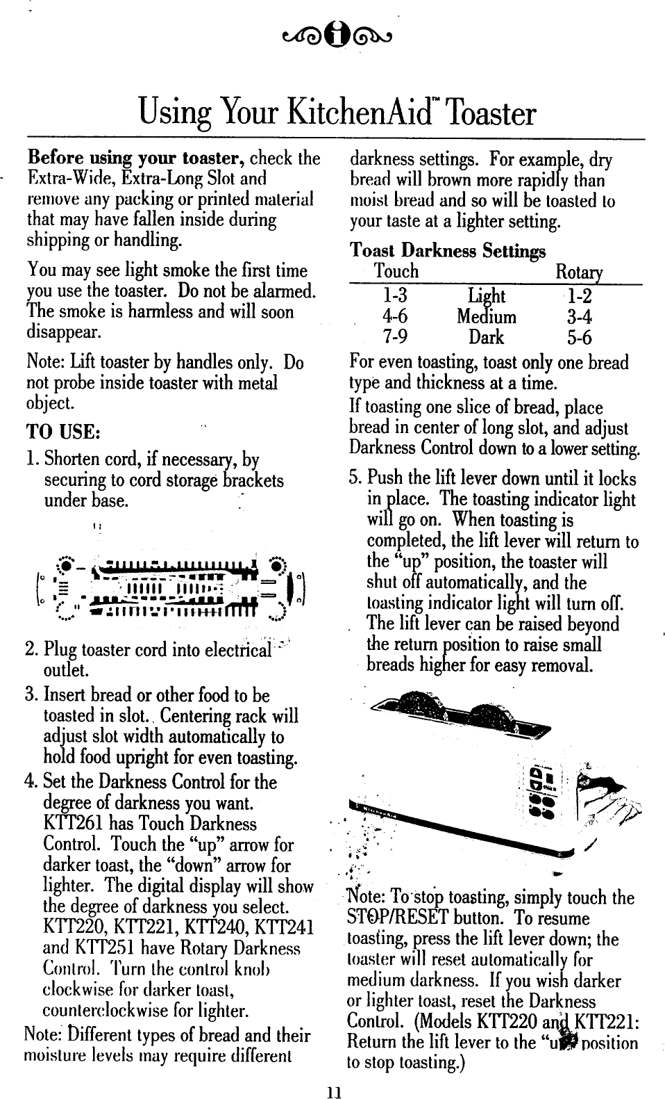 Page 11 of 12 - KITCHENAID  Toaster Manual 98100035