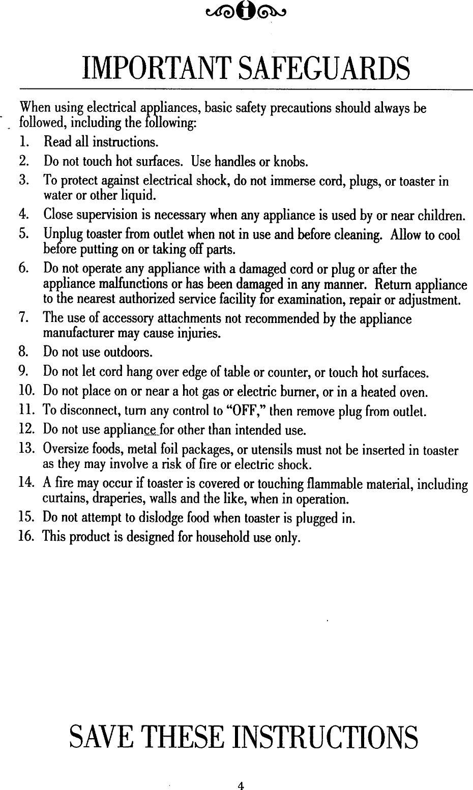 Page 4 of 12 - KITCHENAID  Toaster Manual 98100035