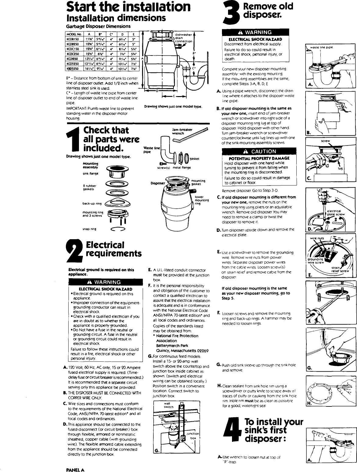 Page 2 of 5 - KITCHENAID  Garbage Disposal Manual L0912158