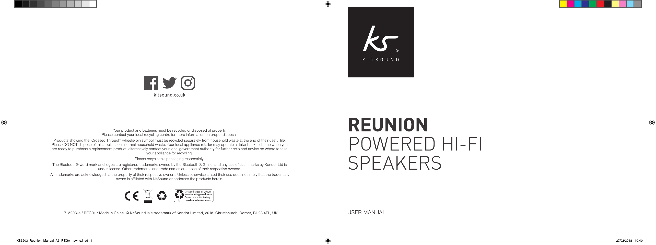 Page 1 of KONDOR KSREUN Reunion Book Shelf Speakers User Manual users manual