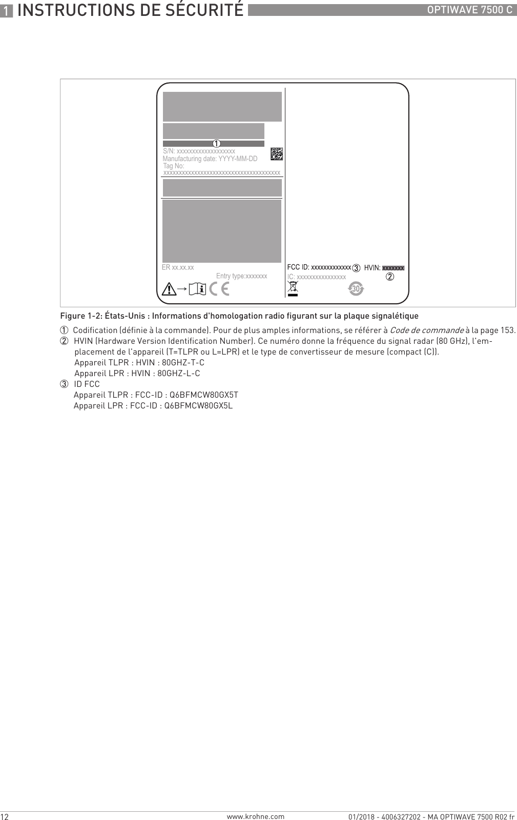 Page 5 of KROHNE FMCW80GX5L Level Probing Radar User Manual MA OPTIWAVE7500 fr 170829 4006327201 R01