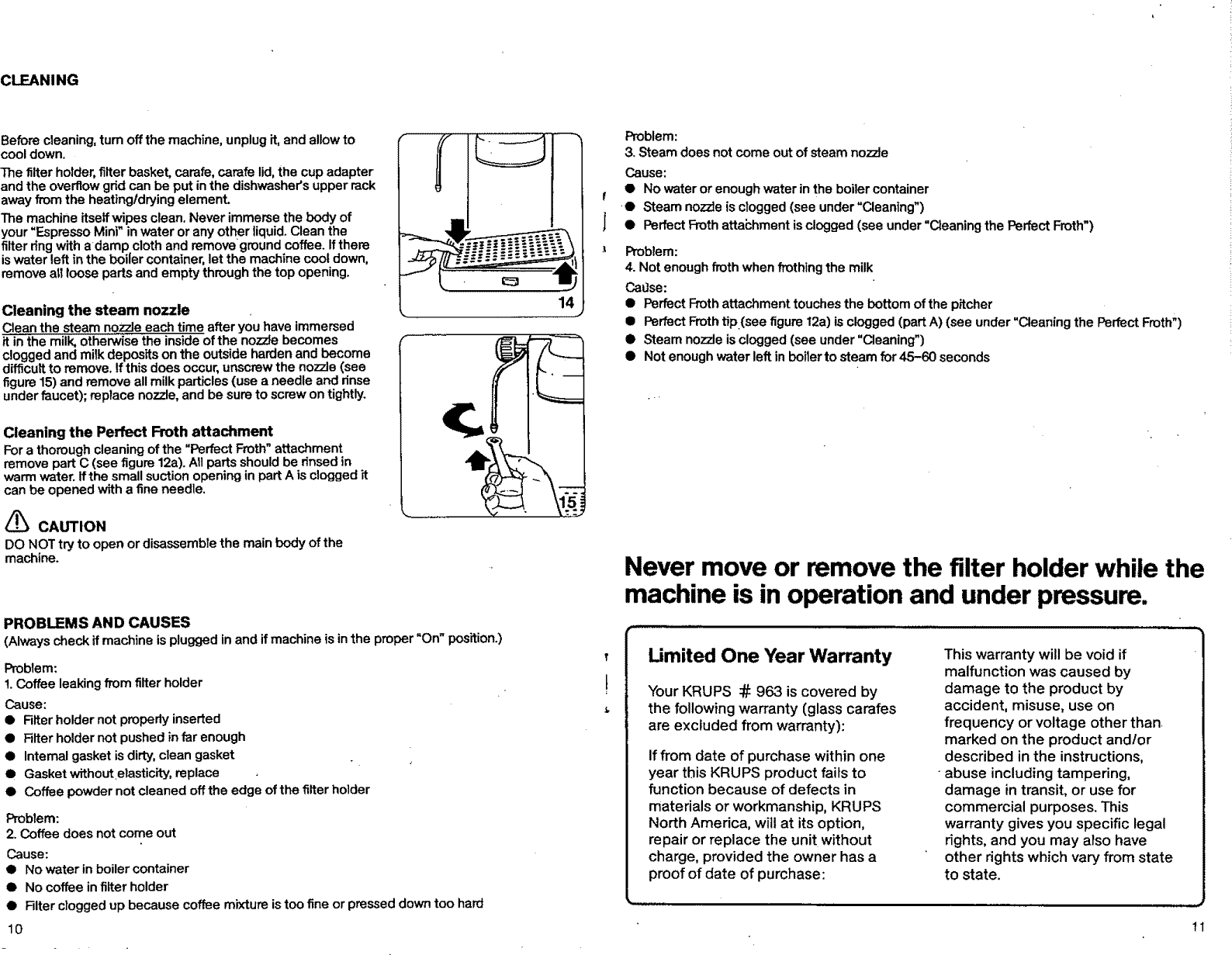 Page 6 of 7 - KRUPS  Coffee/Tea Maker Manual L0902527