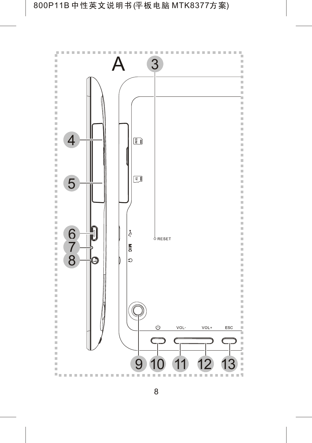 MICTFSIM345678910 11 12 13A8800P11B ( MTK8377 )