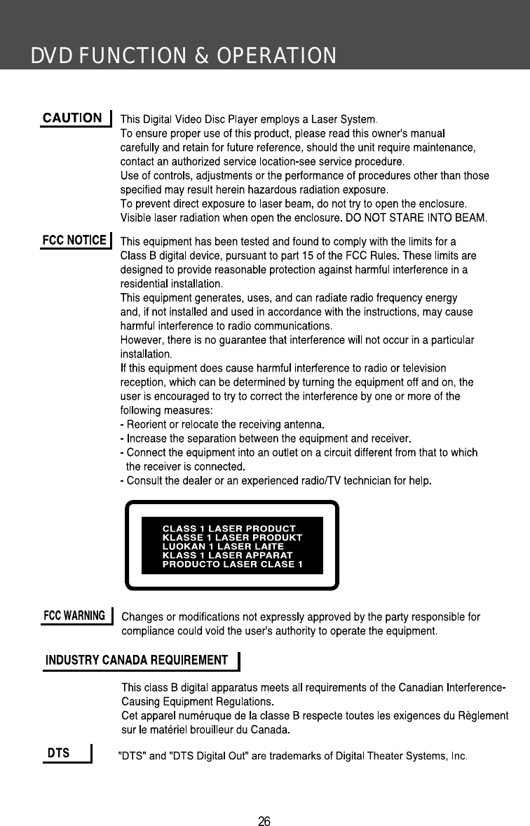 DVD FUNCTION &amp; OPERATION26
