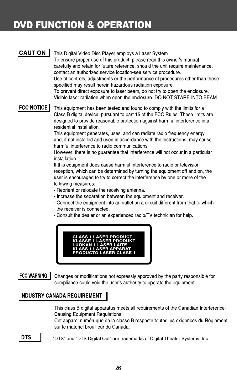 DVD FUNCTION &amp; OPERATION26