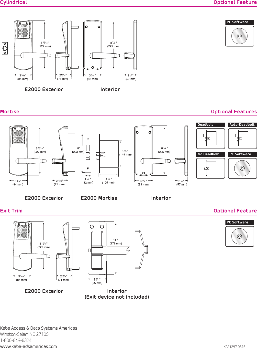 Page 4 of 4 - Kaba Access Technical Specifications For E-Plex 2000 Electronic Pushbutton Locks E-plex-2000-series-specifications-kaa1297