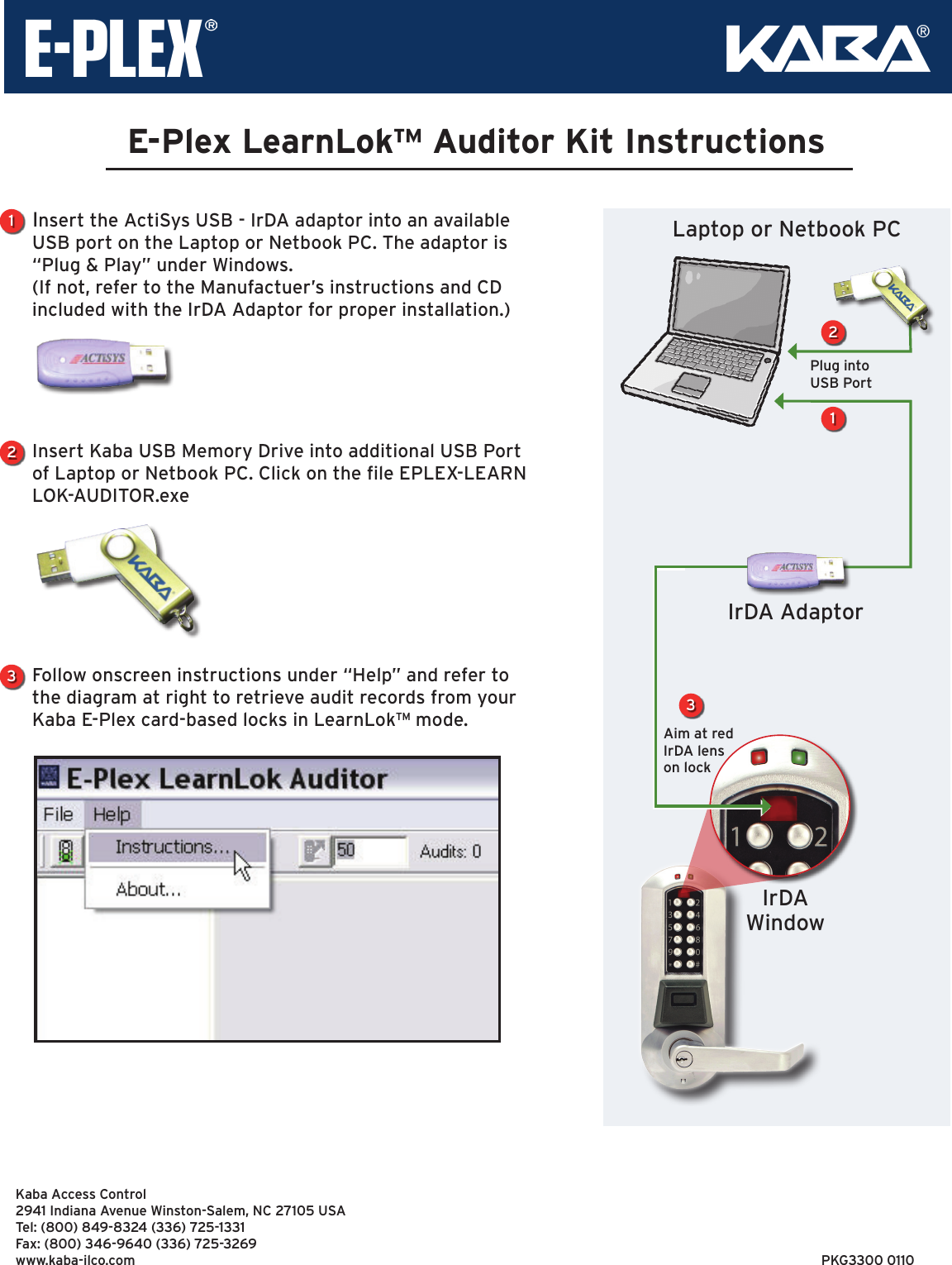 Page 1 of 1 - Kaba Access  Instructions For Enrolling Cards Using Kaba's Learn Lok Feature Learnlok-auditor-instruction-sheet-pkg3300