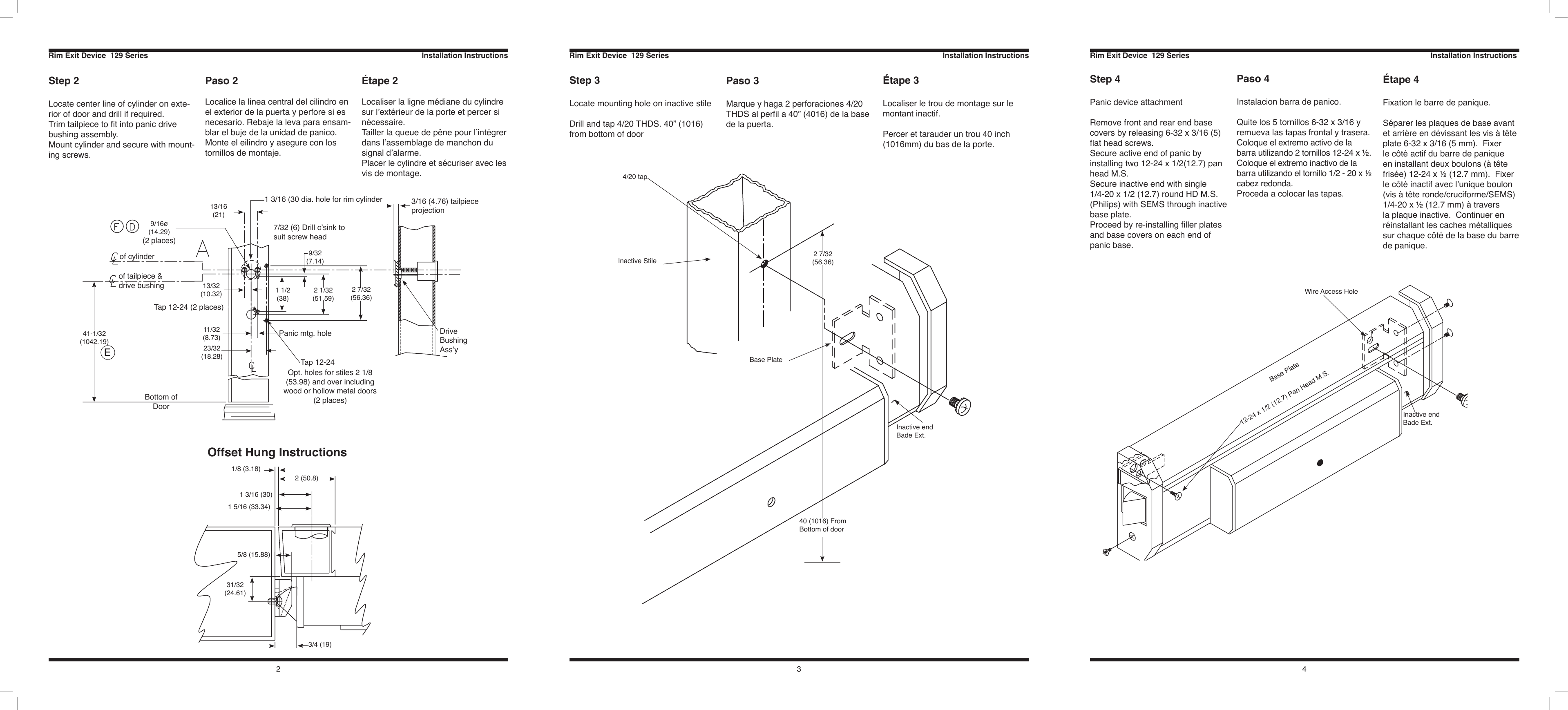 Page 2 of 2 - Kaba Ilco  129 Series - Rim Exit Device Installation Instructions 129-series-rim-exit-device-installation-instructions