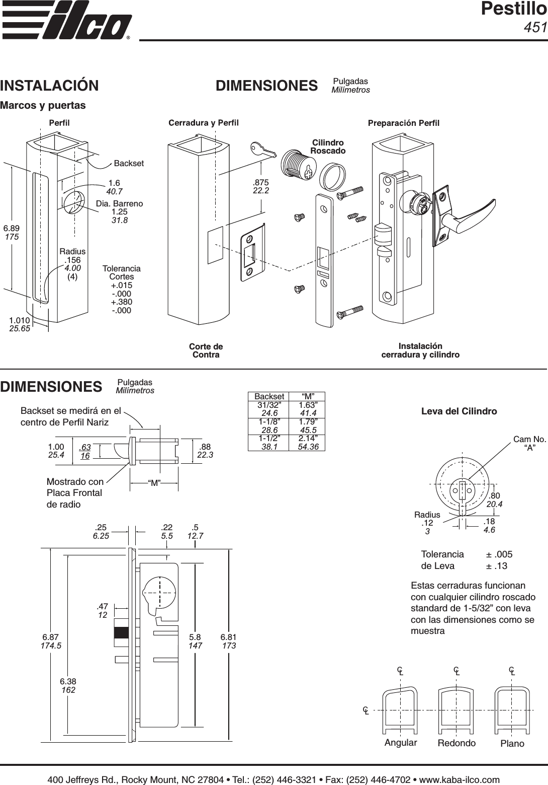 Page 2 of 2 - Kaba Ilco  451 Series Installation Instructions 451series-installation-instructions