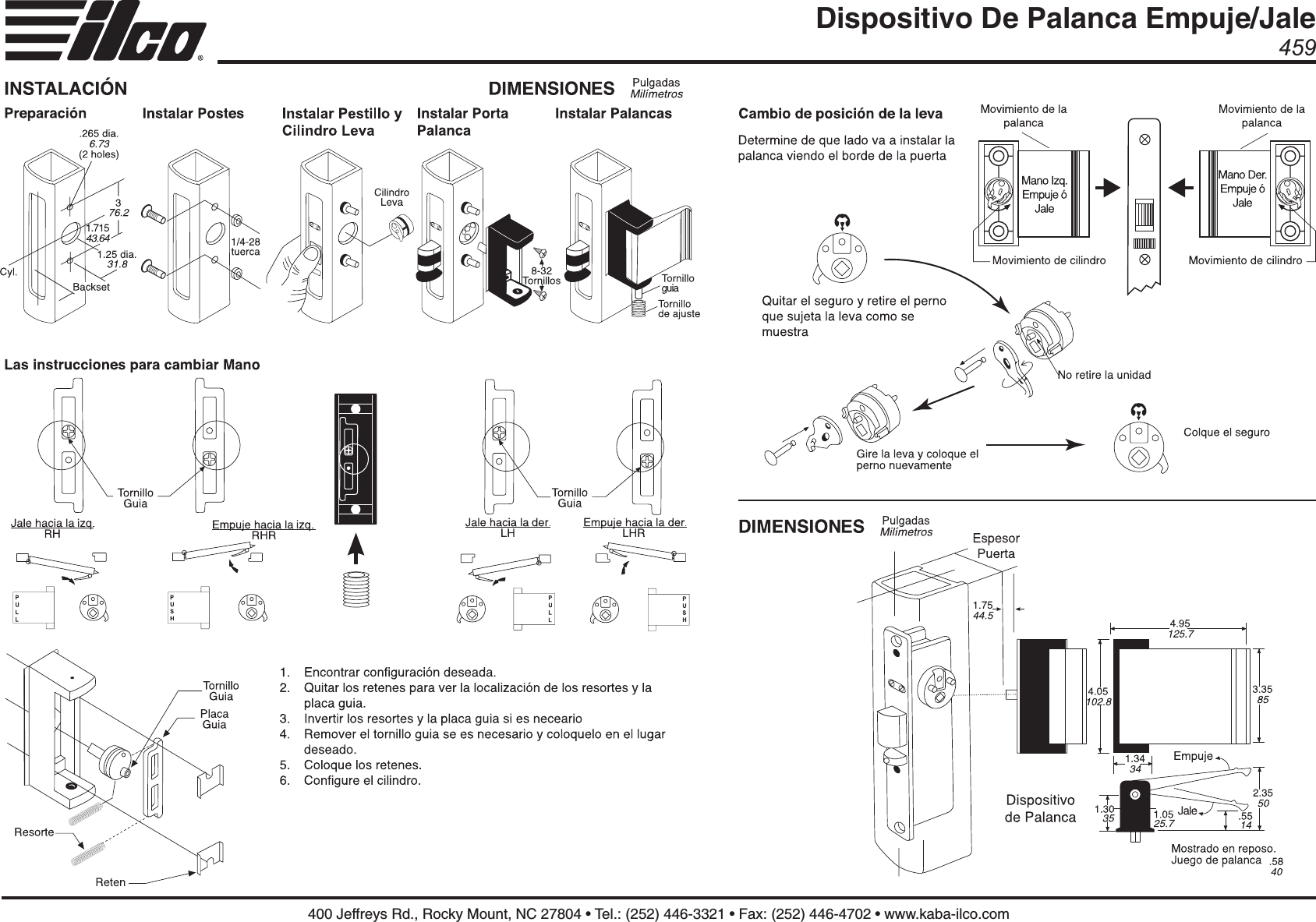 Page 2 of 2 - Kaba Ilco  459 Series Installation Instructionss 459-series-installation-instructions