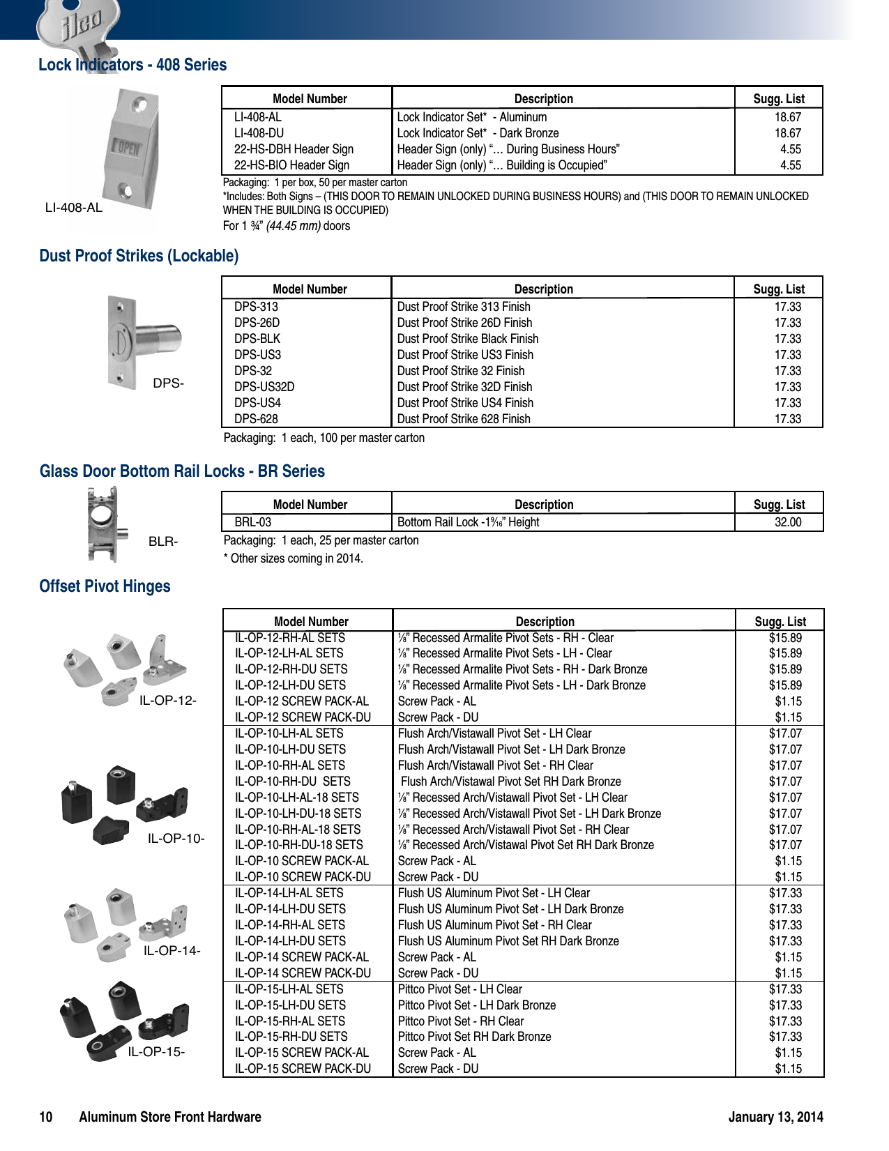 Page 10 of 12 - Kaba Ilco  Storefront Hardware Price Book List