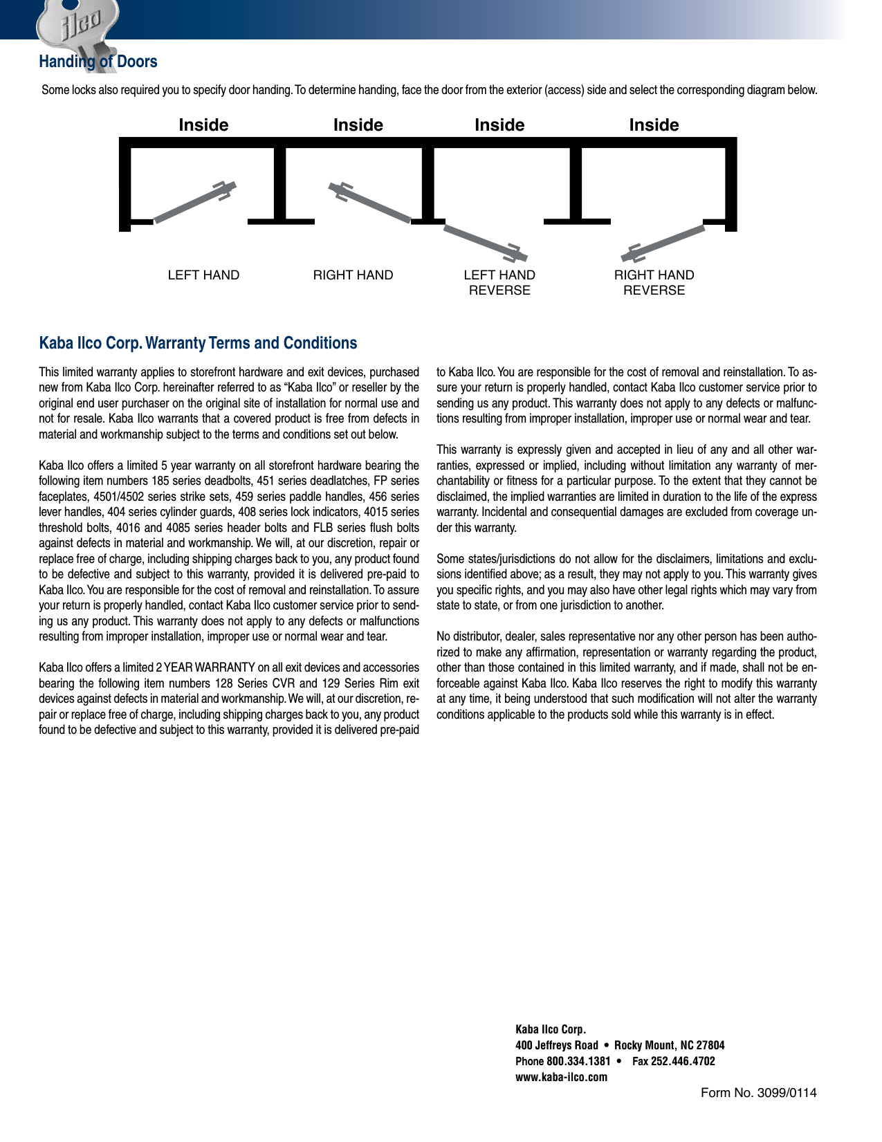 Page 12 of 12 - Kaba Ilco  Storefront Hardware Price Book List