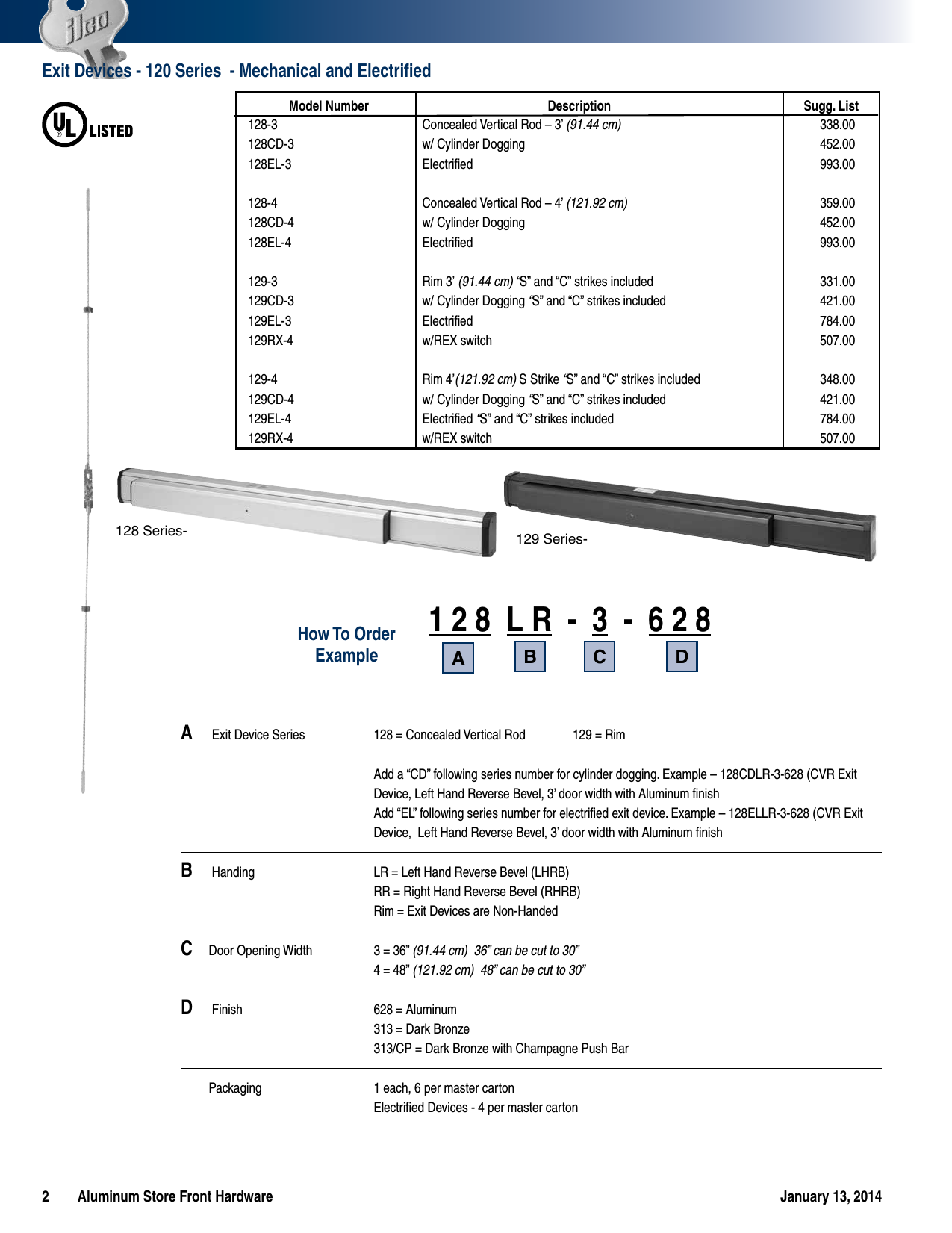 Page 2 of 12 - Kaba Ilco  Storefront Hardware Price Book List