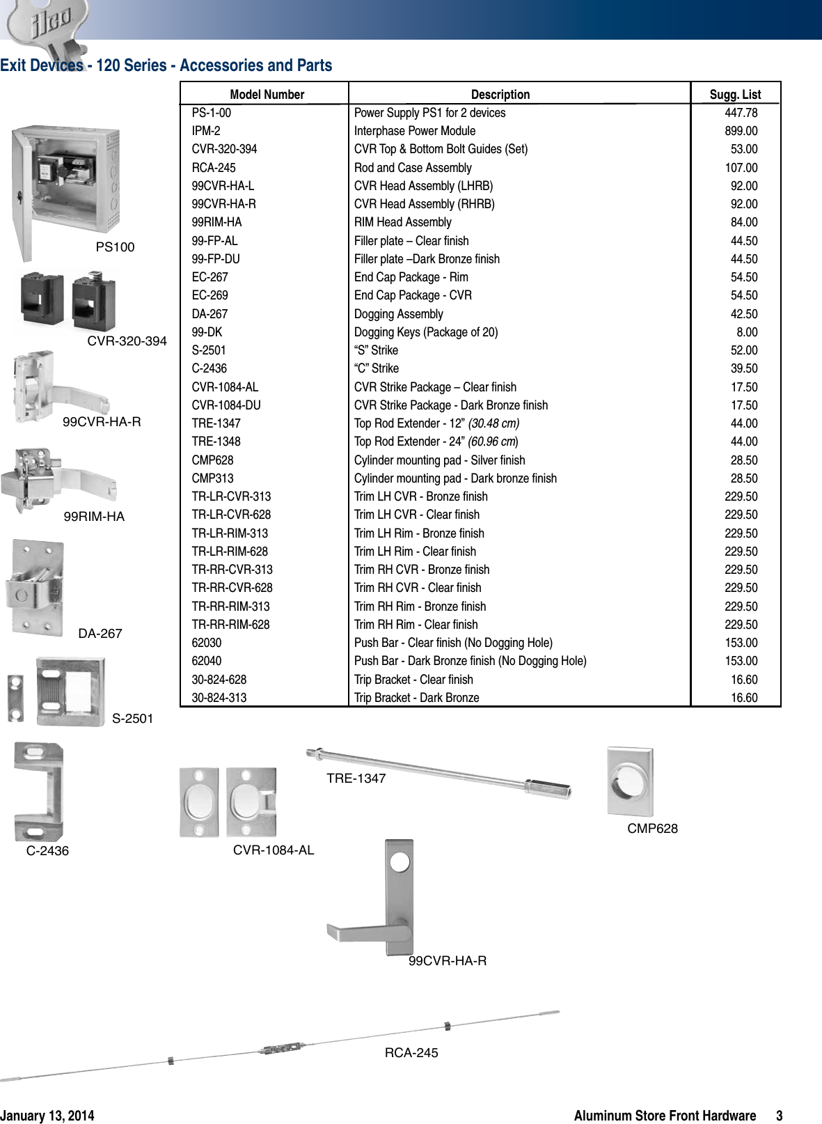 Page 3 of 12 - Kaba Ilco  Storefront Hardware Price Book List