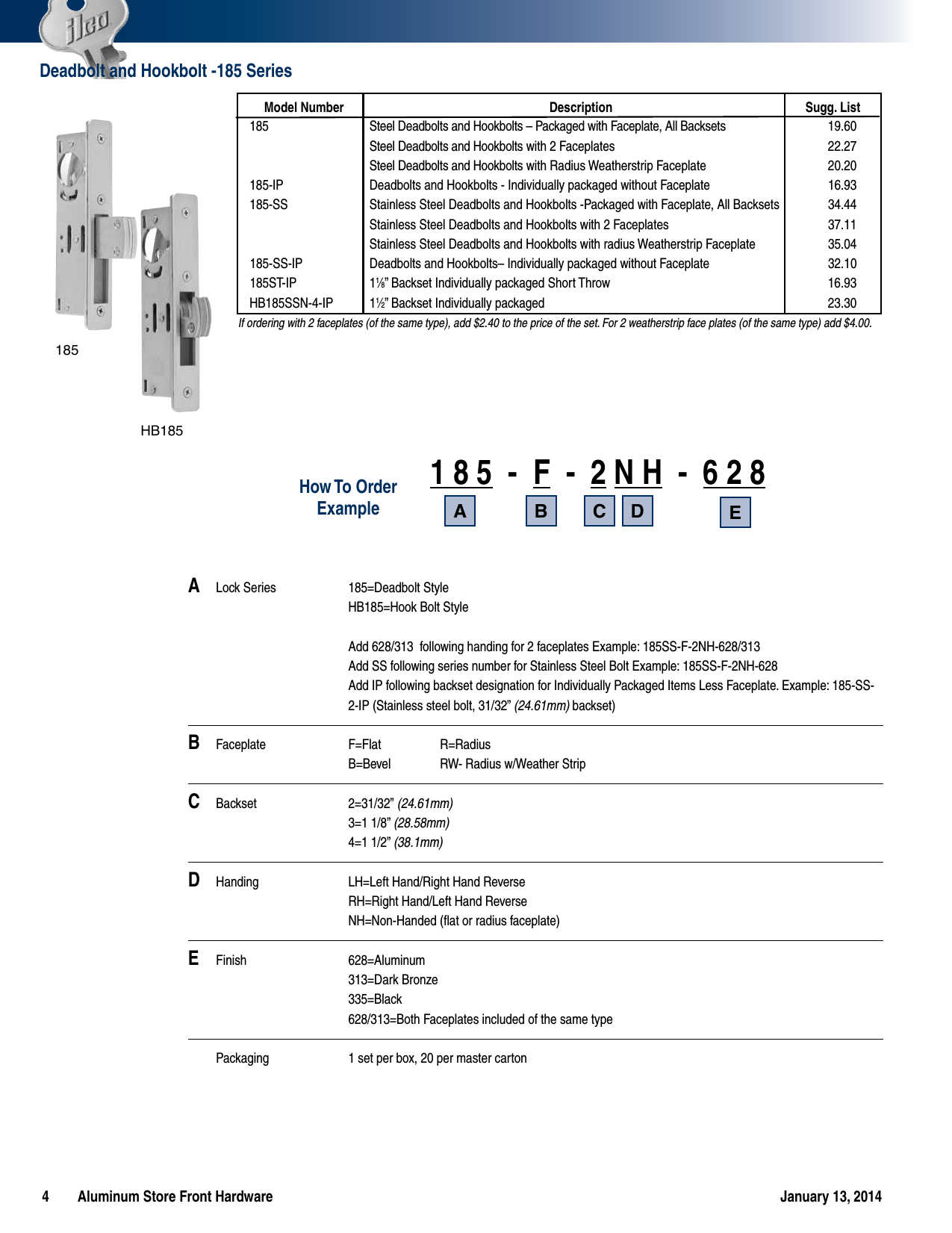 Page 4 of 12 - Kaba Ilco  Storefront Hardware Price Book List