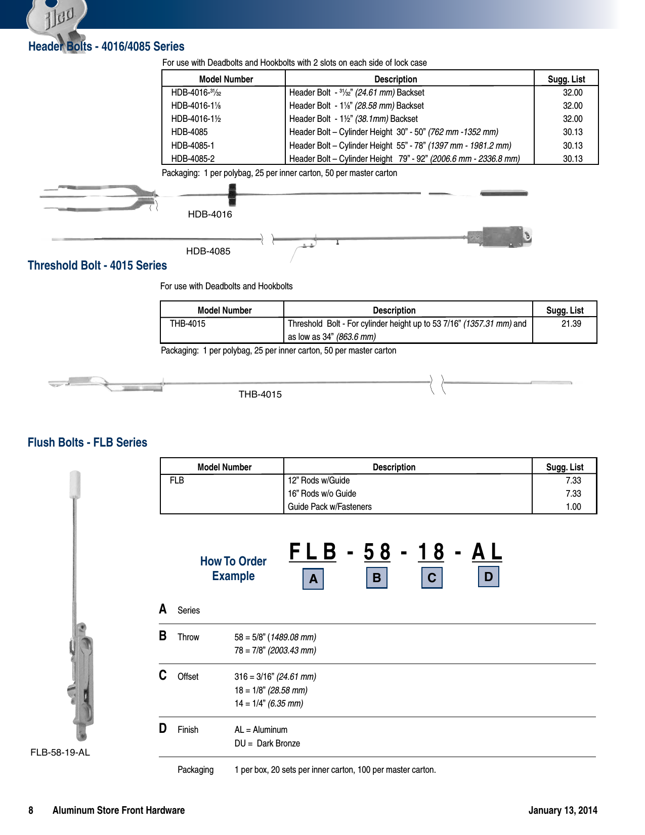 Page 8 of 12 - Kaba Ilco  Storefront Hardware Price Book List