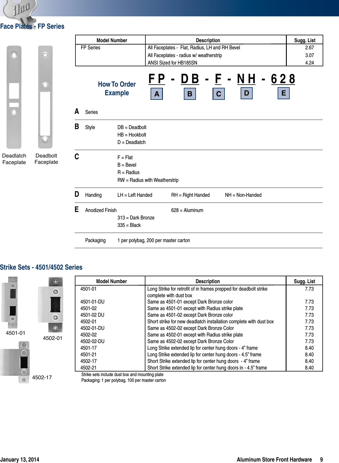 Page 9 of 12 - Kaba Ilco  Storefront Hardware Price Book List