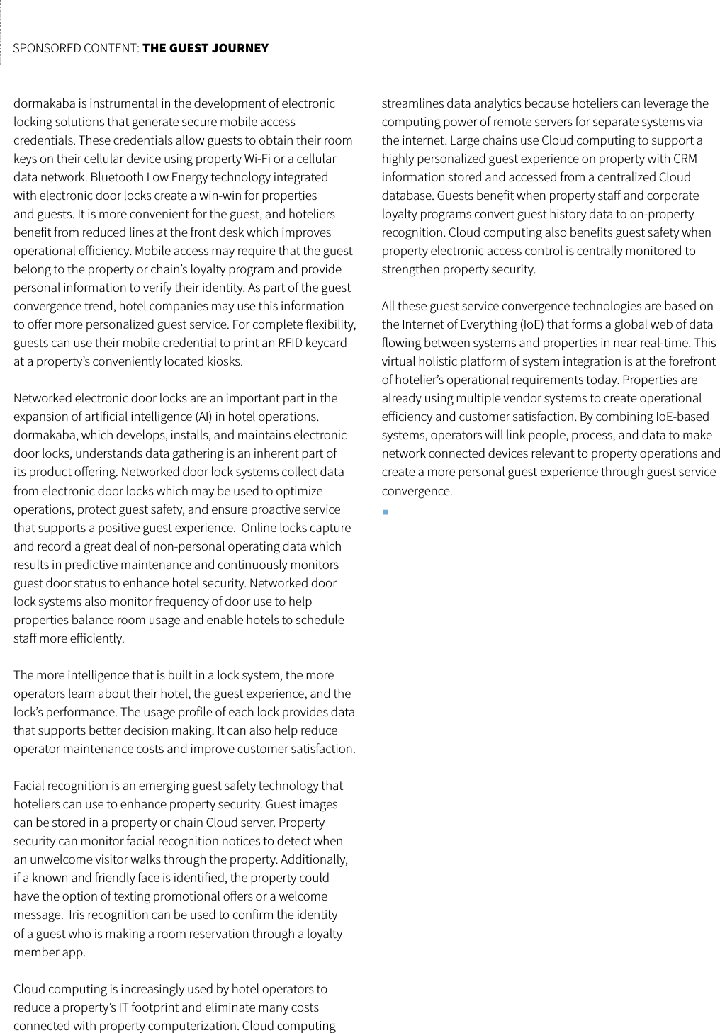 Kaba Read The Article Hotel yearbook 2018 special edition on technology