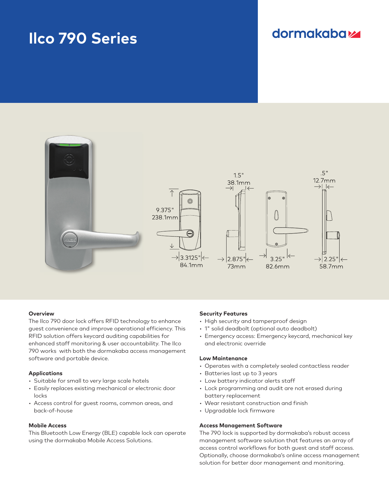 Page 1 of 2 - Kaba 790-Series_3566 _02-17 ILCO 790 Fact Sheet [M3566] Ilco-790-fact-sheet-m3566