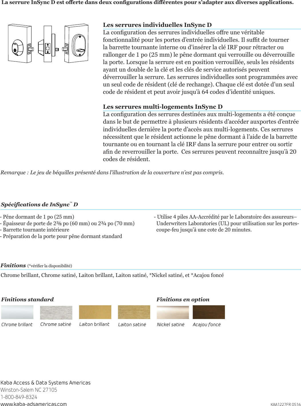 Page 2 of 2 - Kaba In Sync D Data Sheet Insync-d-data-sheet