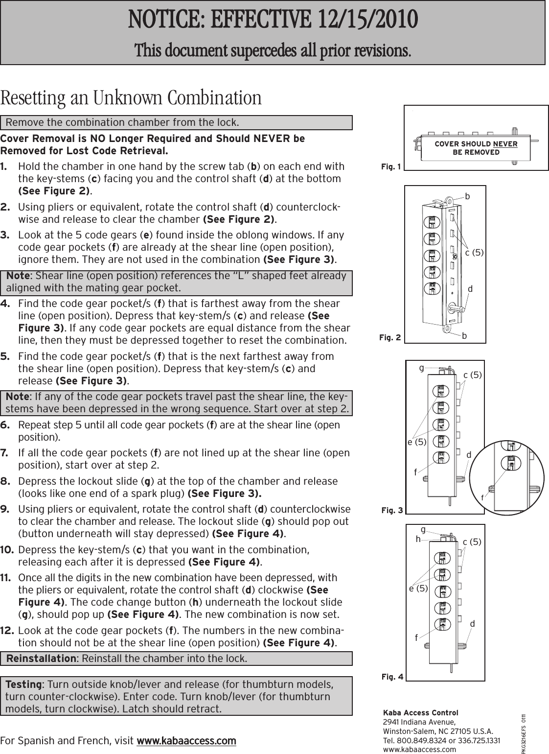 Page 1 of 1 - Kaba Addendum Reset Unknown/Lost Simplex Combination Code - PKG3216E Reset-unknown-lost-simplex-combination-code-pkg3216e