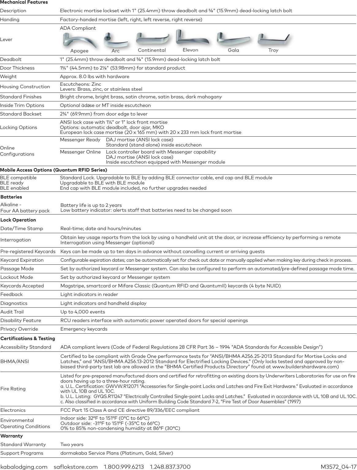 Page 2 of 2 - Kaba M3572_Quantum_US-Letter_ Saflok Quantum Series Fact Sheet [M3572] Saflok-quantum-series-fact-sheet-m3572