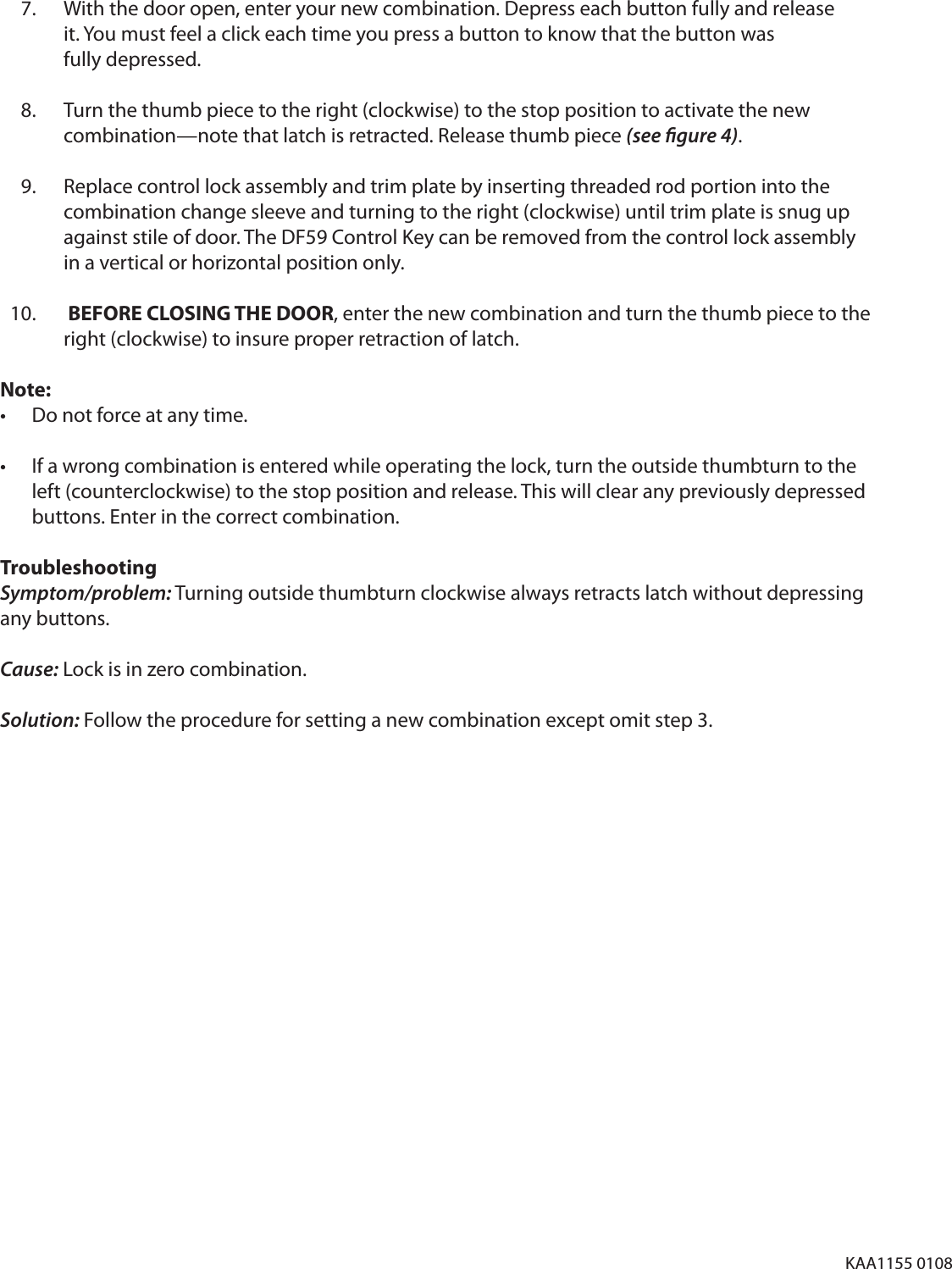 Page 2 of 2 - Kaba  Simplex 3000 Changing The Code - KAA1155 Simplex-3000-changing-the-code-kaa1155