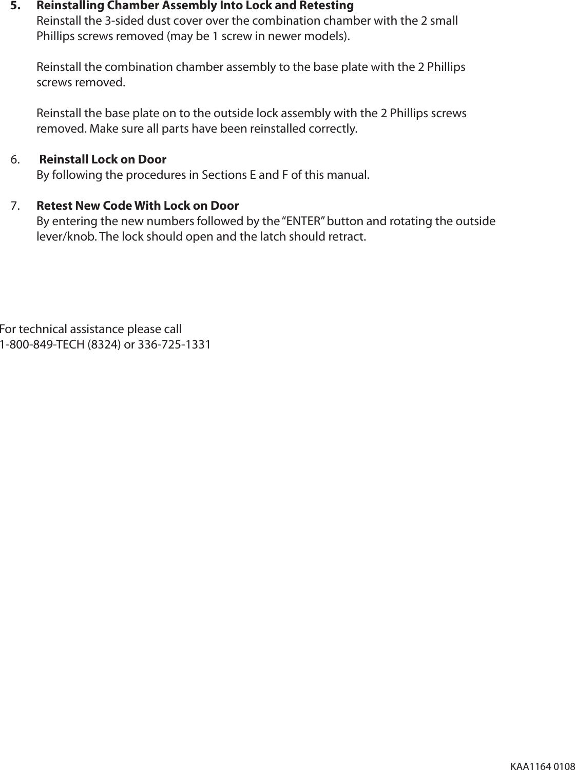 Page 3 of 3 - Kaba  Simplex 5000 How To Reset A Lost/unknown Combination - KAA1164 Simplex-5000-how-to-reset-a-lost-unknown-combination-kaa1164