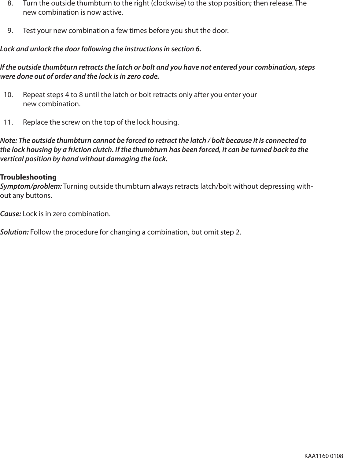 Page 2 of 2 - Kaba Simplex 900 Changing The Code - KAA1160 Simplex-900-changing-the-code-kaa1160