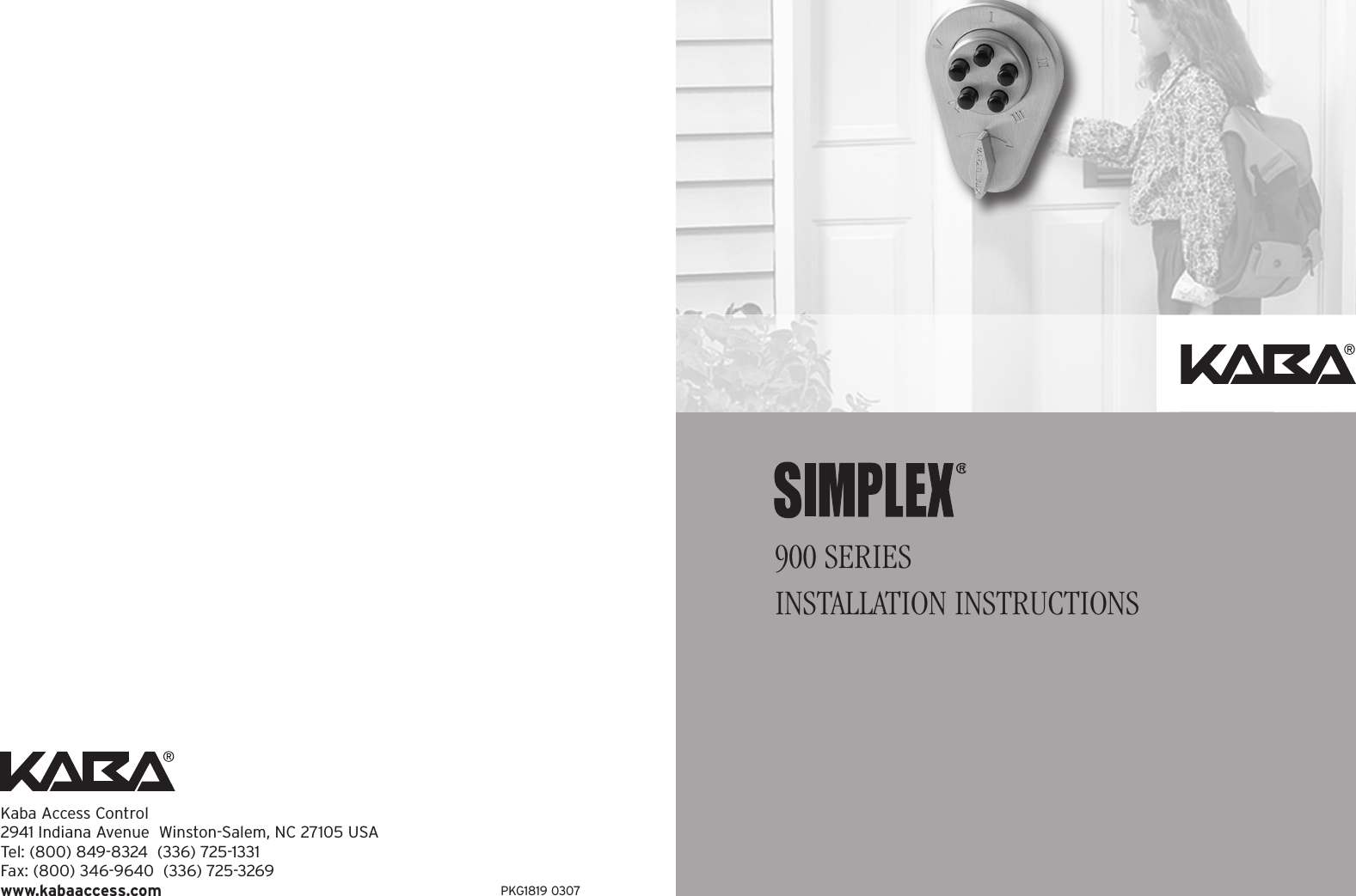 Page 1 of 10 - Kaba 900 Series-Ins. Instruc.-May 03 Simplex Installation Instructions - D8 PKG1819 Simplex-900-installation-instructions-d8-pkg1819