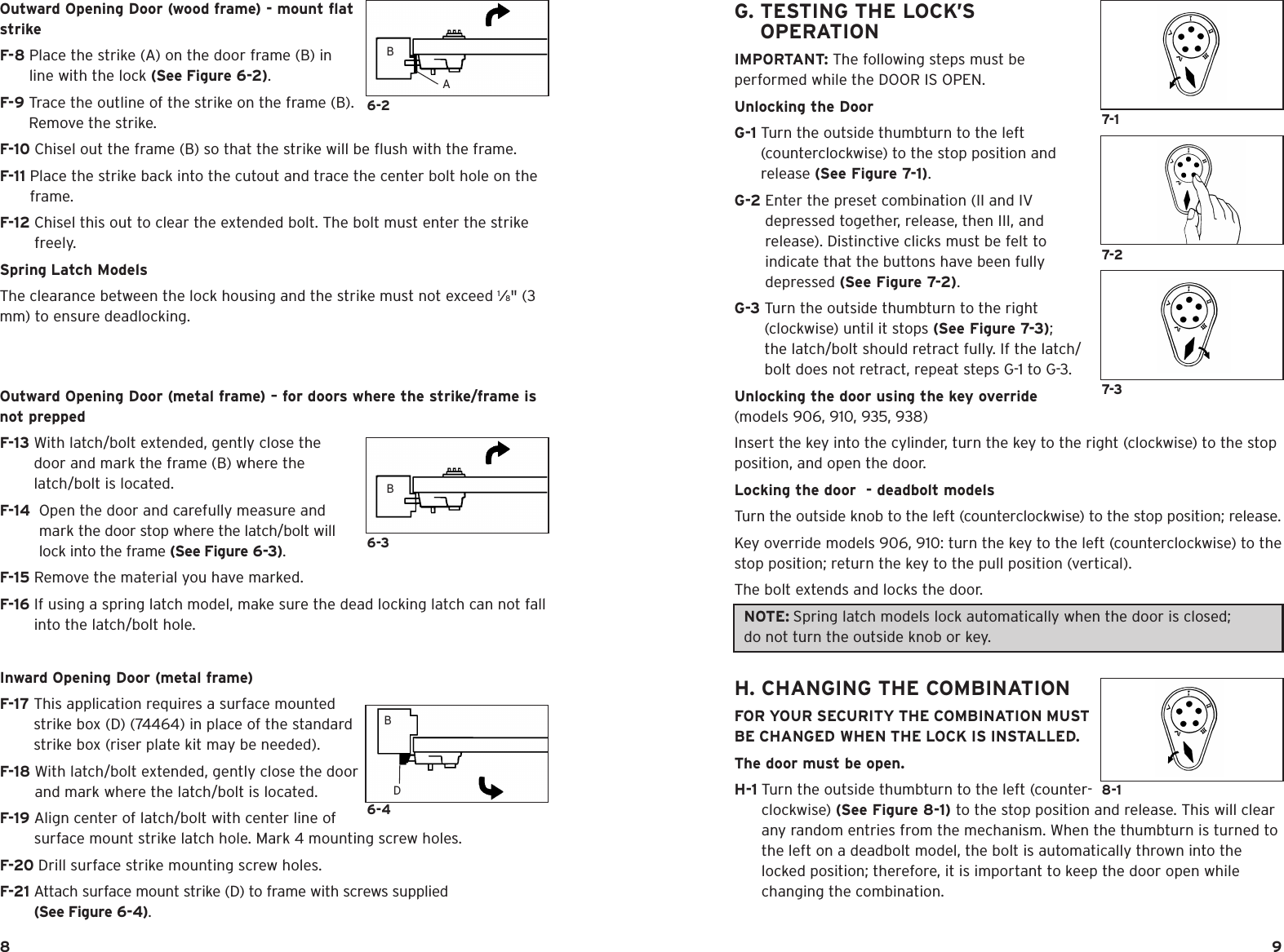 Page 5 of 10 - Kaba 900 Series-Ins. Instruc.-May 03 Simplex Installation Instructions - D8 PKG1819 Simplex-900-installation-instructions-d8-pkg1819