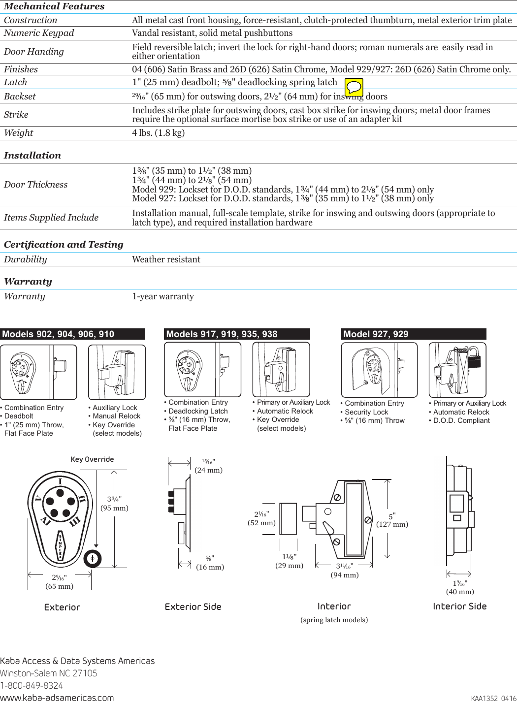 kaba-simplex-900-series-specifications-kaa1352