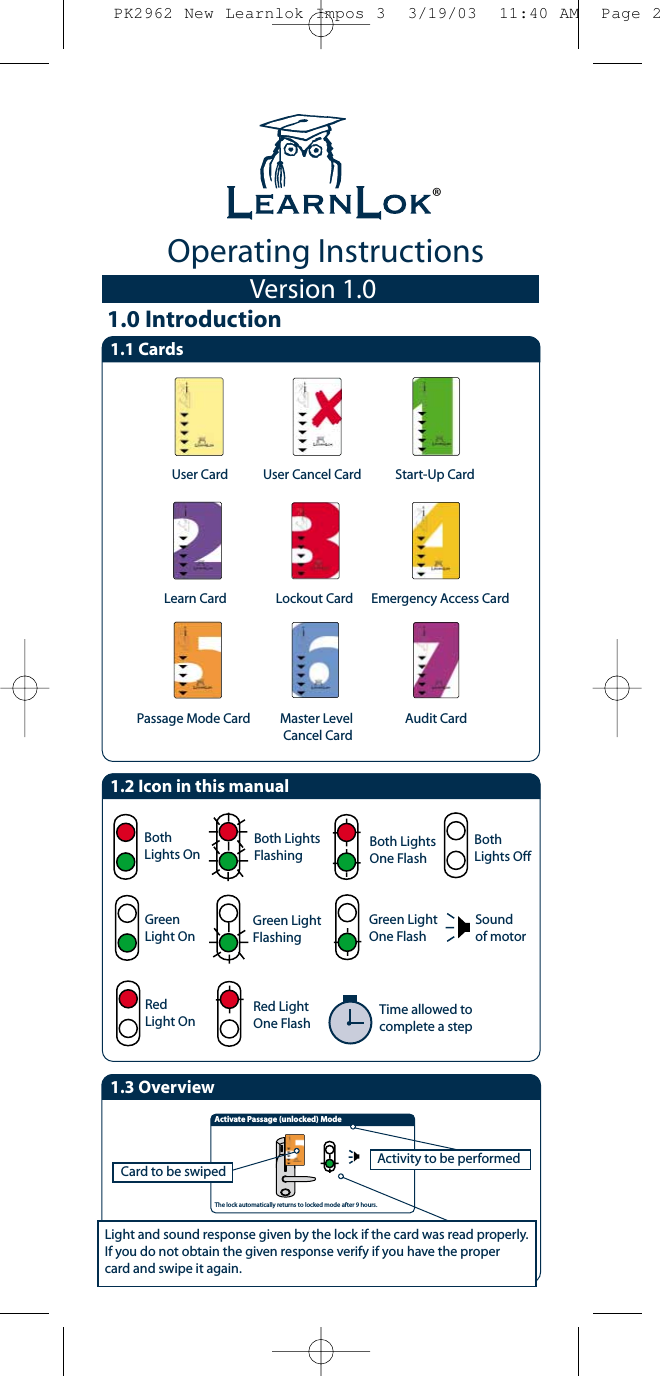 Page 1 of 7 - Kaba PK2962 New Learnlok Impos 3 Solitaire 850L Operating Instructions - PKG2972 Solitaire-850l-operating-instructions-pkg2972