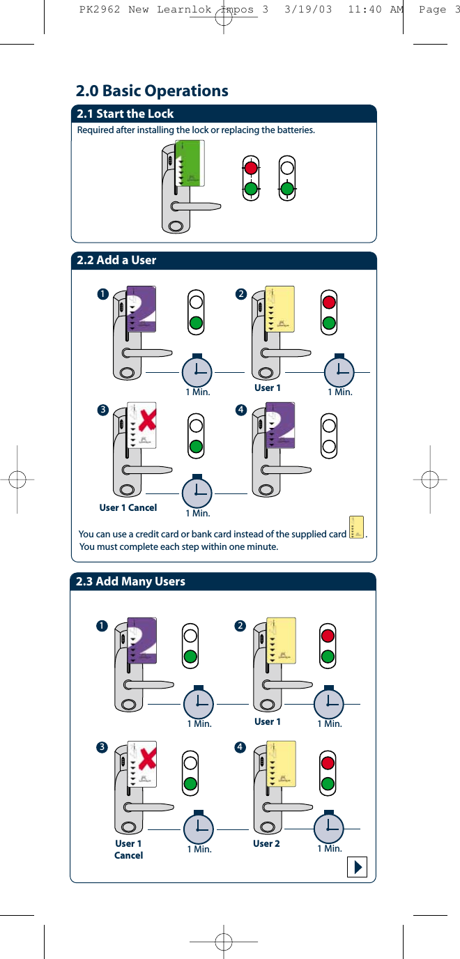 Page 2 of 7 - Kaba PK2962 New Learnlok Impos 3 Solitaire 850L Operating Instructions - PKG2972 Solitaire-850l-operating-instructions-pkg2972