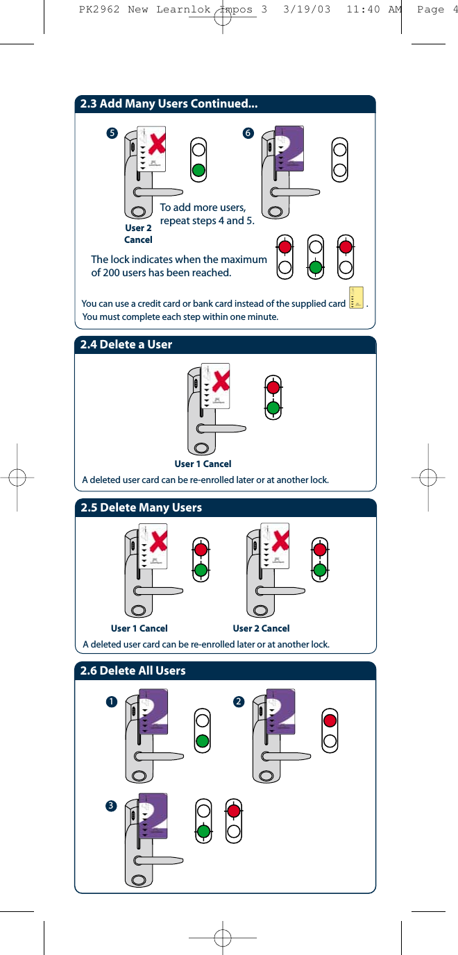 Page 3 of 7 - Kaba PK2962 New Learnlok Impos 3 Solitaire 850L Operating Instructions - PKG2972 Solitaire-850l-operating-instructions-pkg2972