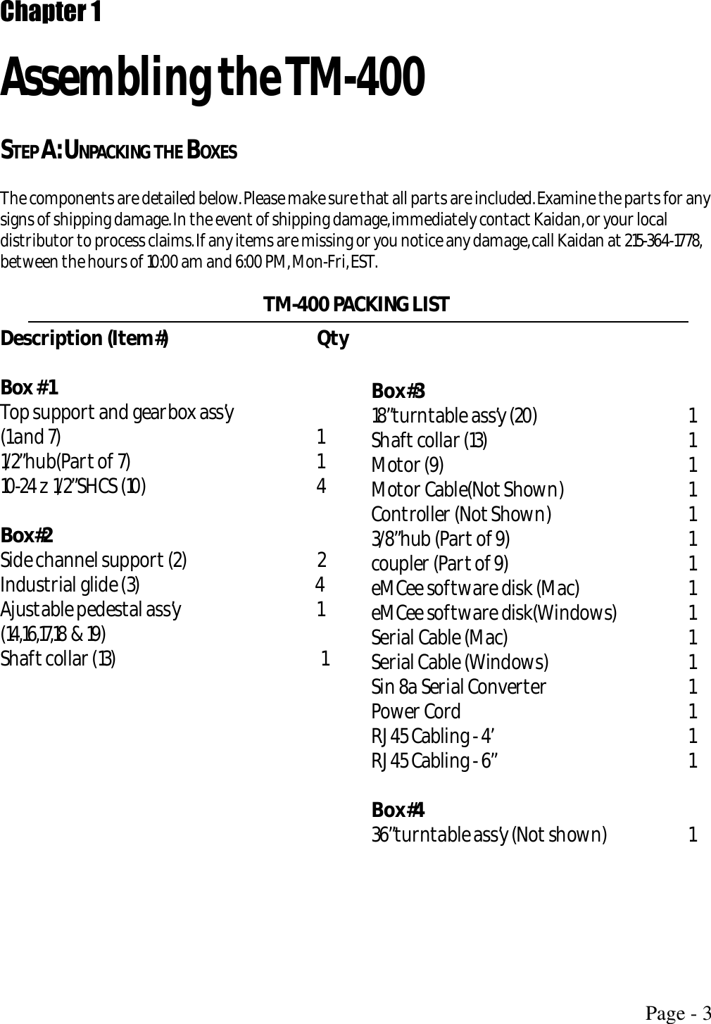 Page 3 of 12 - Kaidan Kaidan-Tm-400-Users-Manual- C-60 Manual  Kaidan-tm-400-users-manual