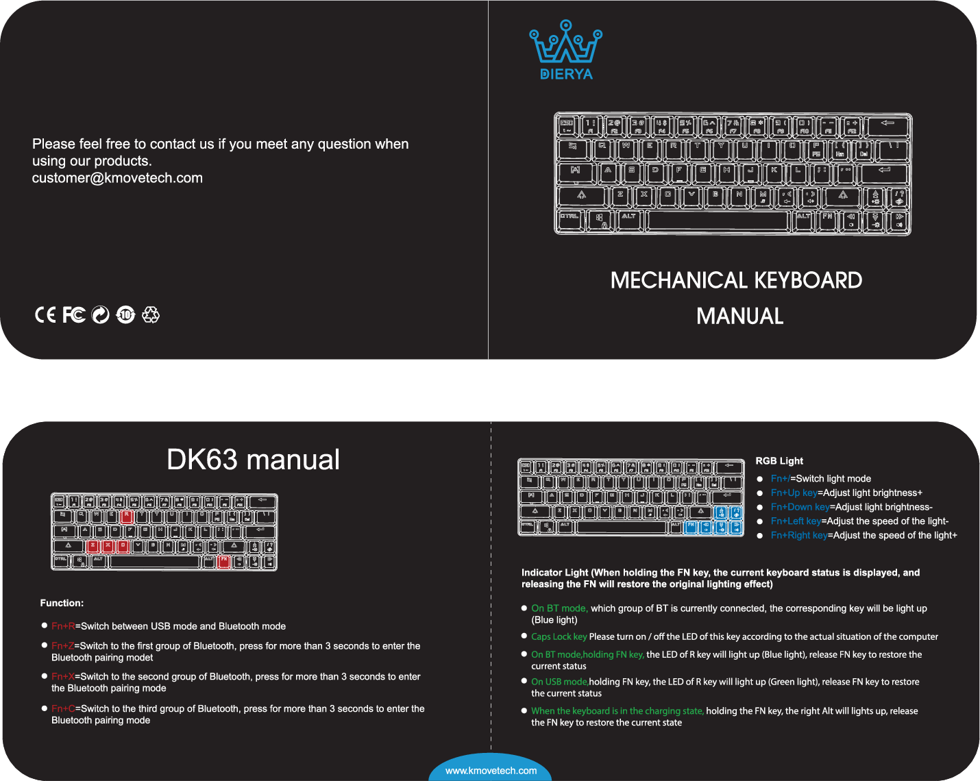 Kaili Feiya DK63 Mechanical Keyboard User Manual 63