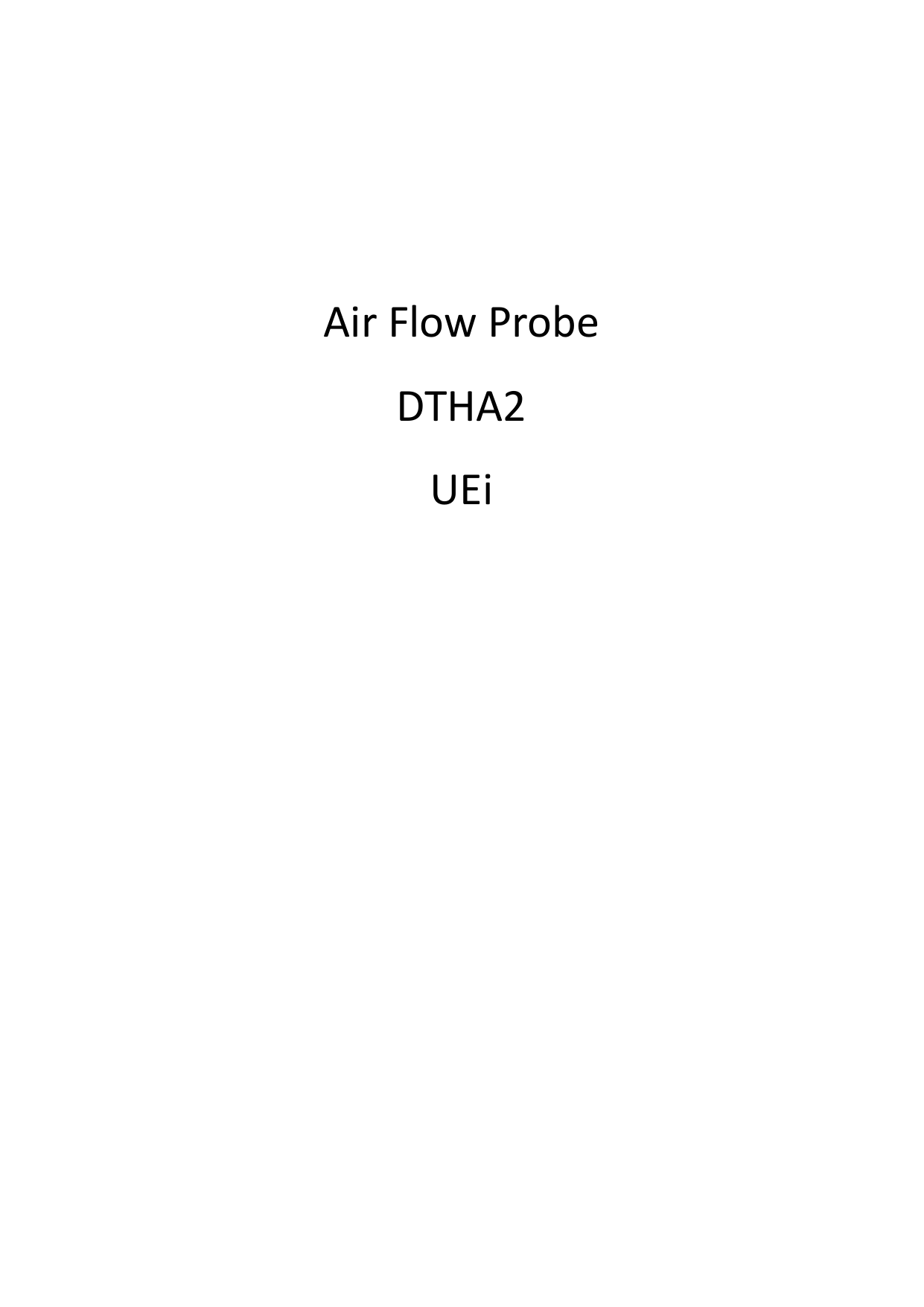 Page 1 of Kane USA DTHA2 Air Flow Probe User Manual