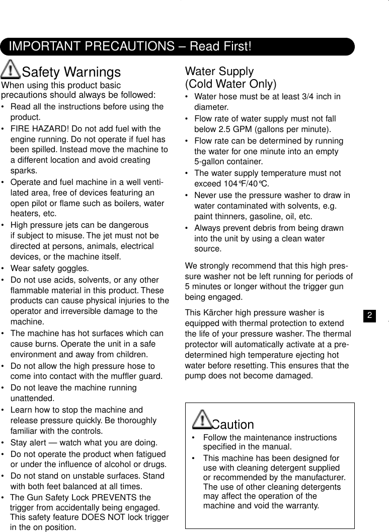 Page 3 of 12 - Karcher Karcher-K-1800-Ib-Users-Manual-  Karcher-k-1800-ib-users-manual